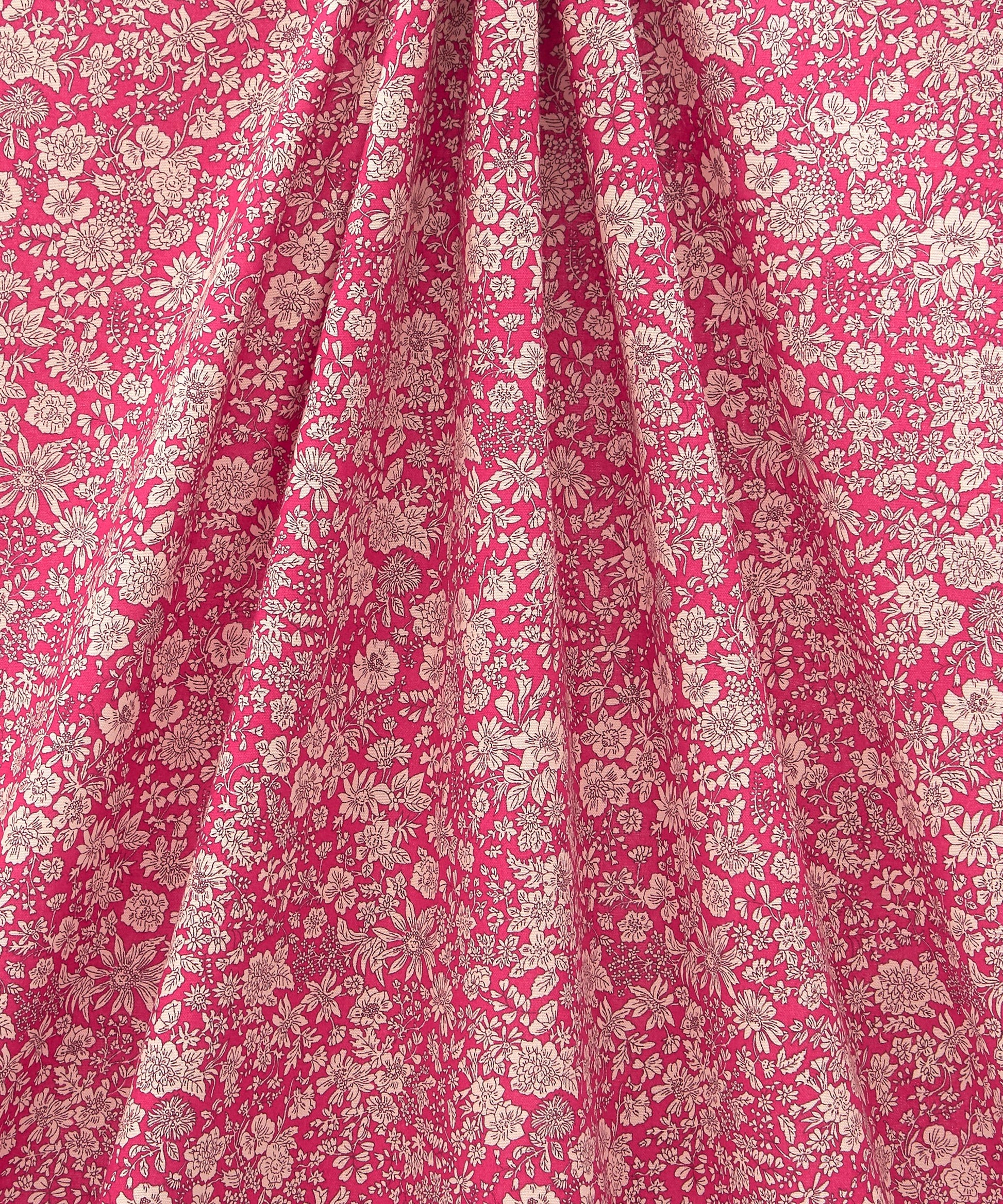 Bright Pink Emily Belle Lasenby Quilting Cotton Fabric - Red - Liberty