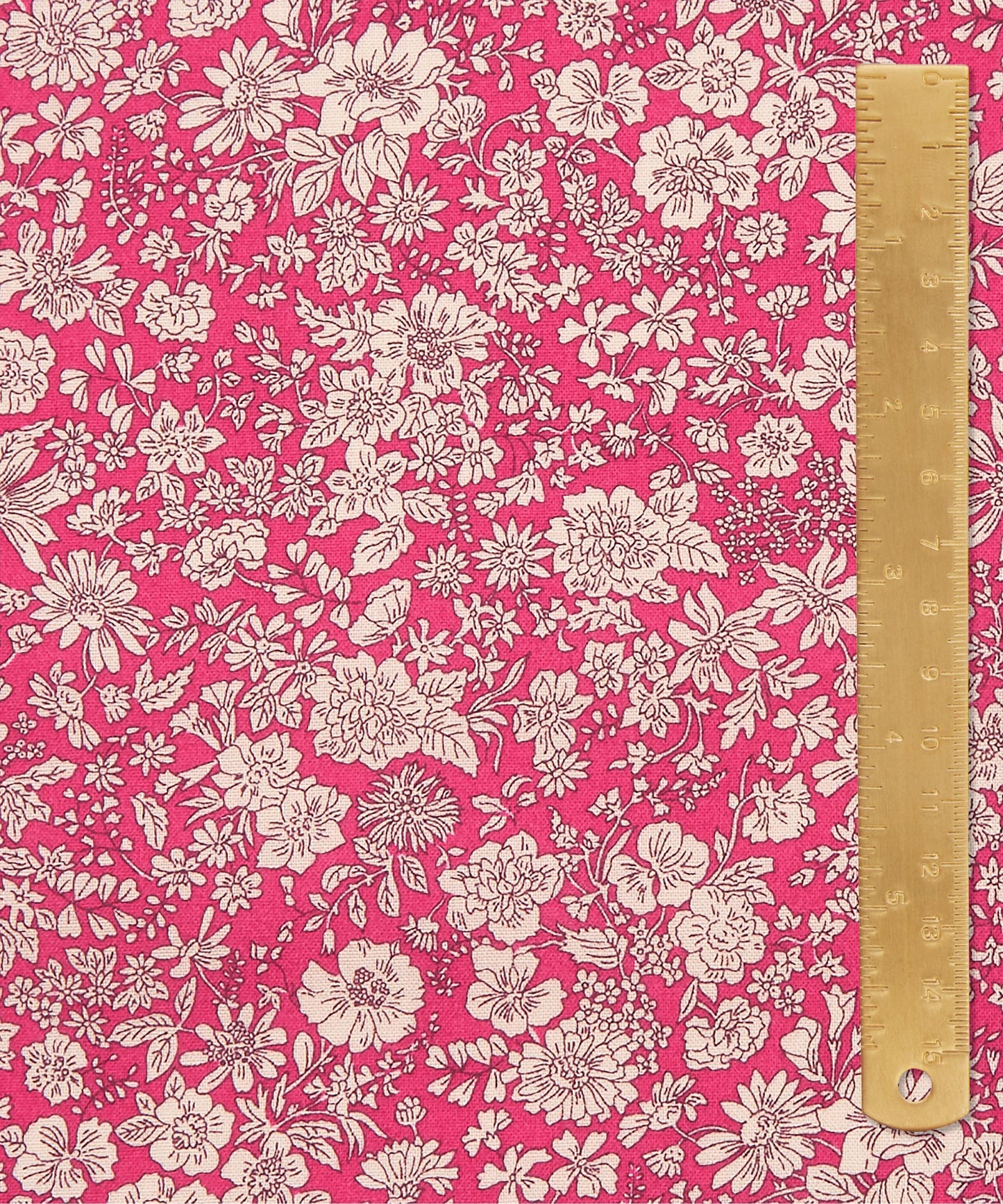 Bright Pink Emily Belle Lasenby Quilting Cotton Fabric - Red - Liberty