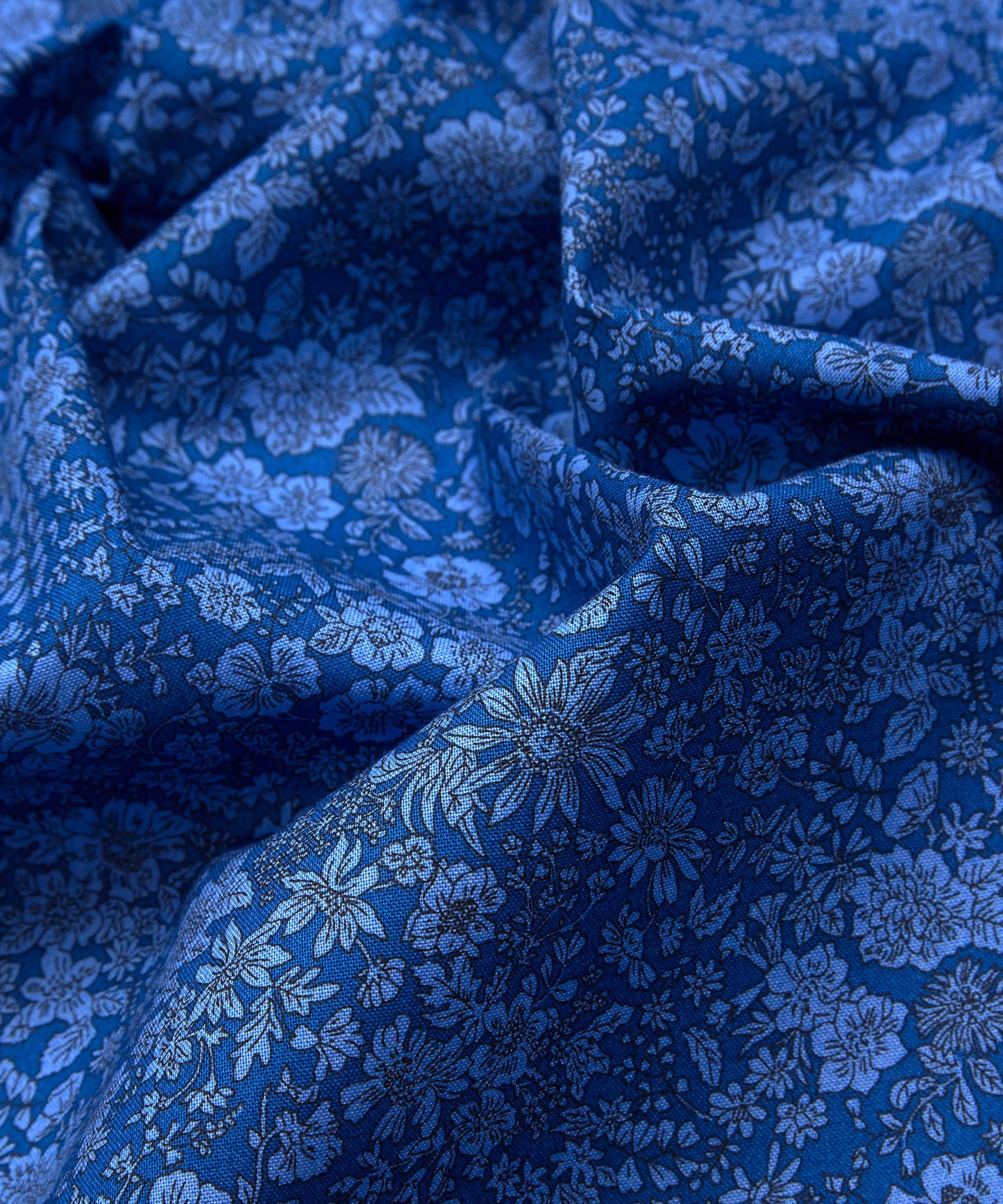 Ultramarine Emily Belle Lasenby Quilting Cotton Fabric - Blue - Liberty
