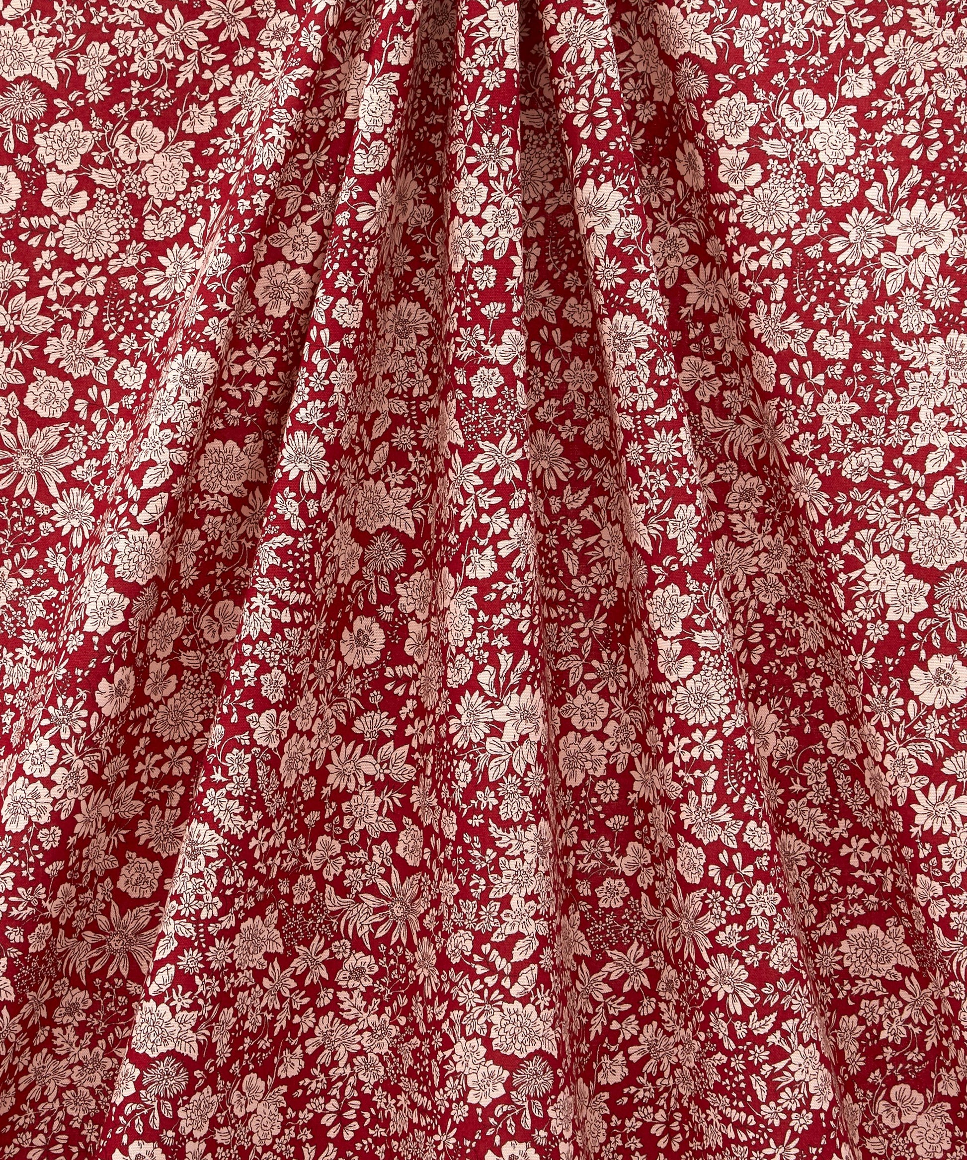 Crimson Emily Belle Lasenby Quilting Cotton Fabric - Red - Liberty