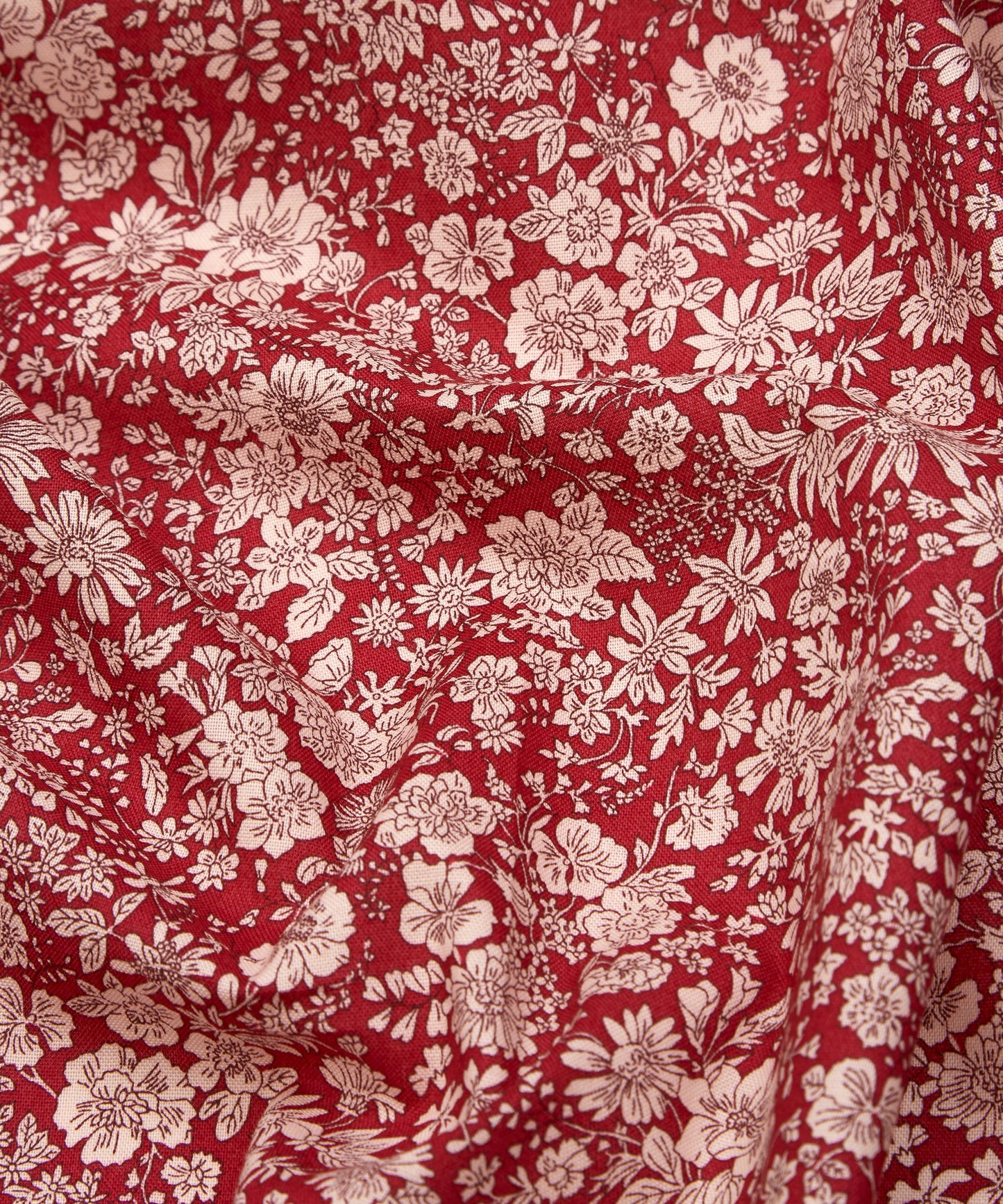 Crimson Emily Belle Lasenby Quilting Cotton Fabric - Red - Liberty