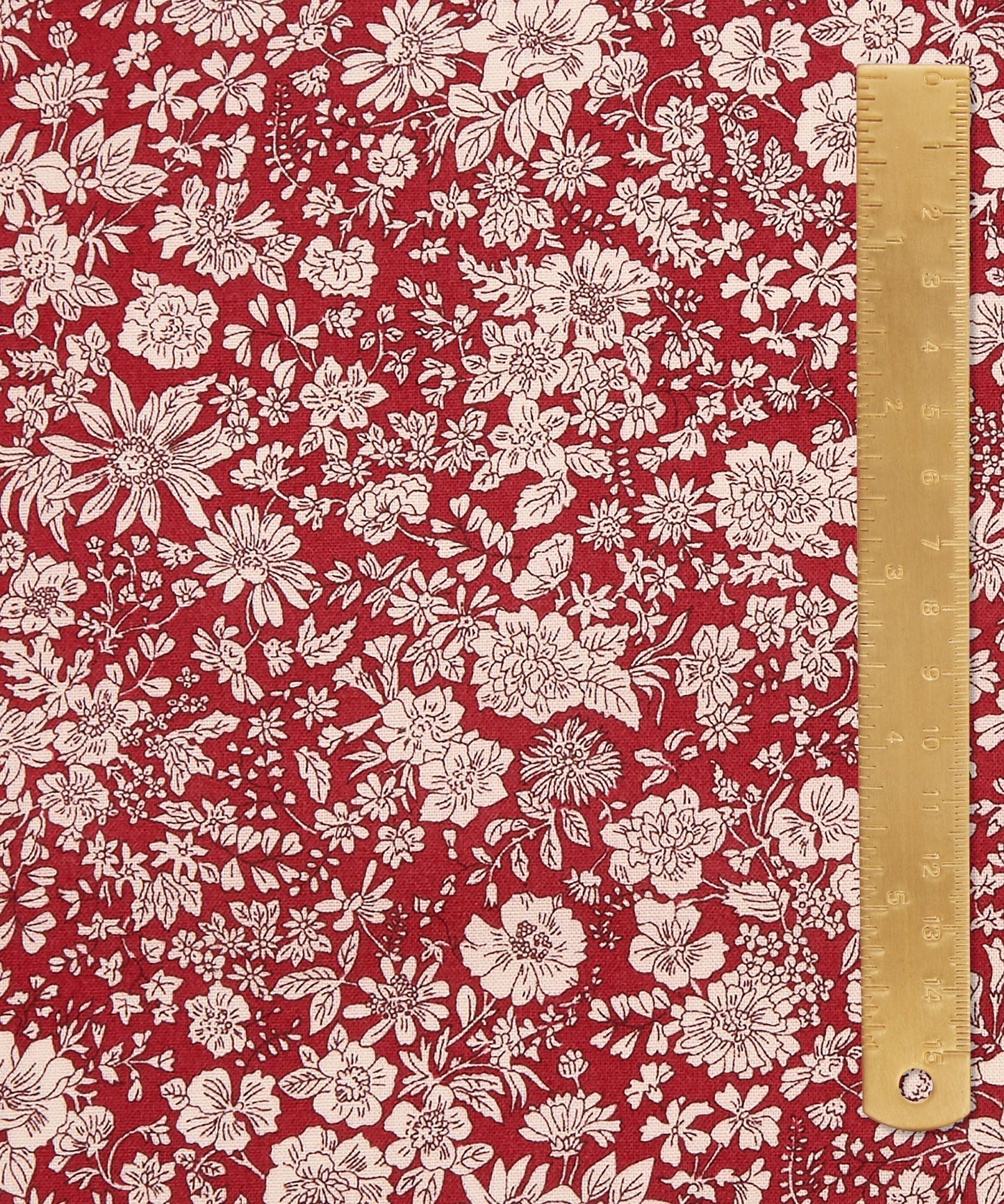 Crimson Emily Belle Lasenby Quilting Cotton Fabric - Red - Liberty