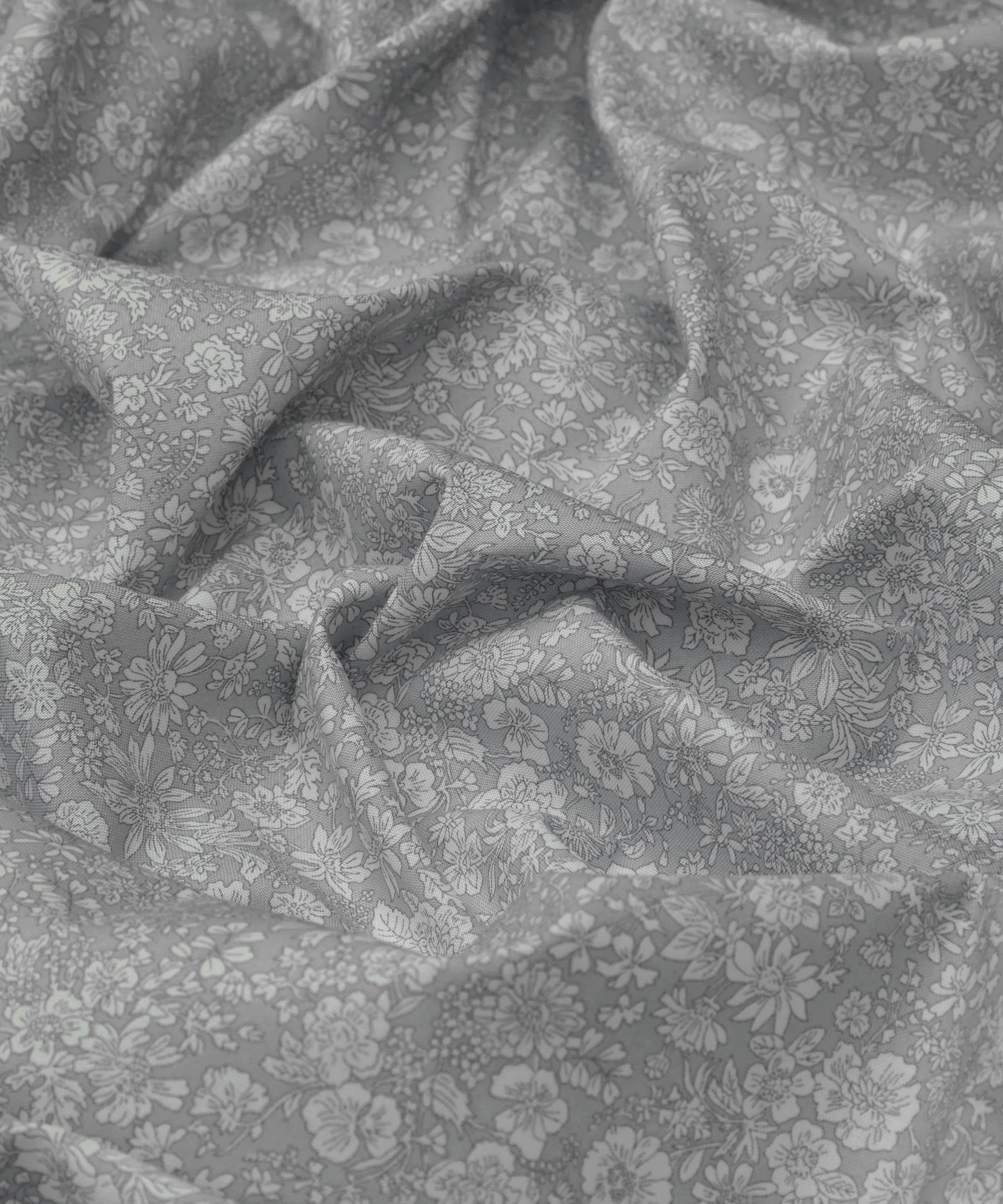 Steel Emily Belle Lasenby Quilting Cotton Fabric - Gray - Liberty