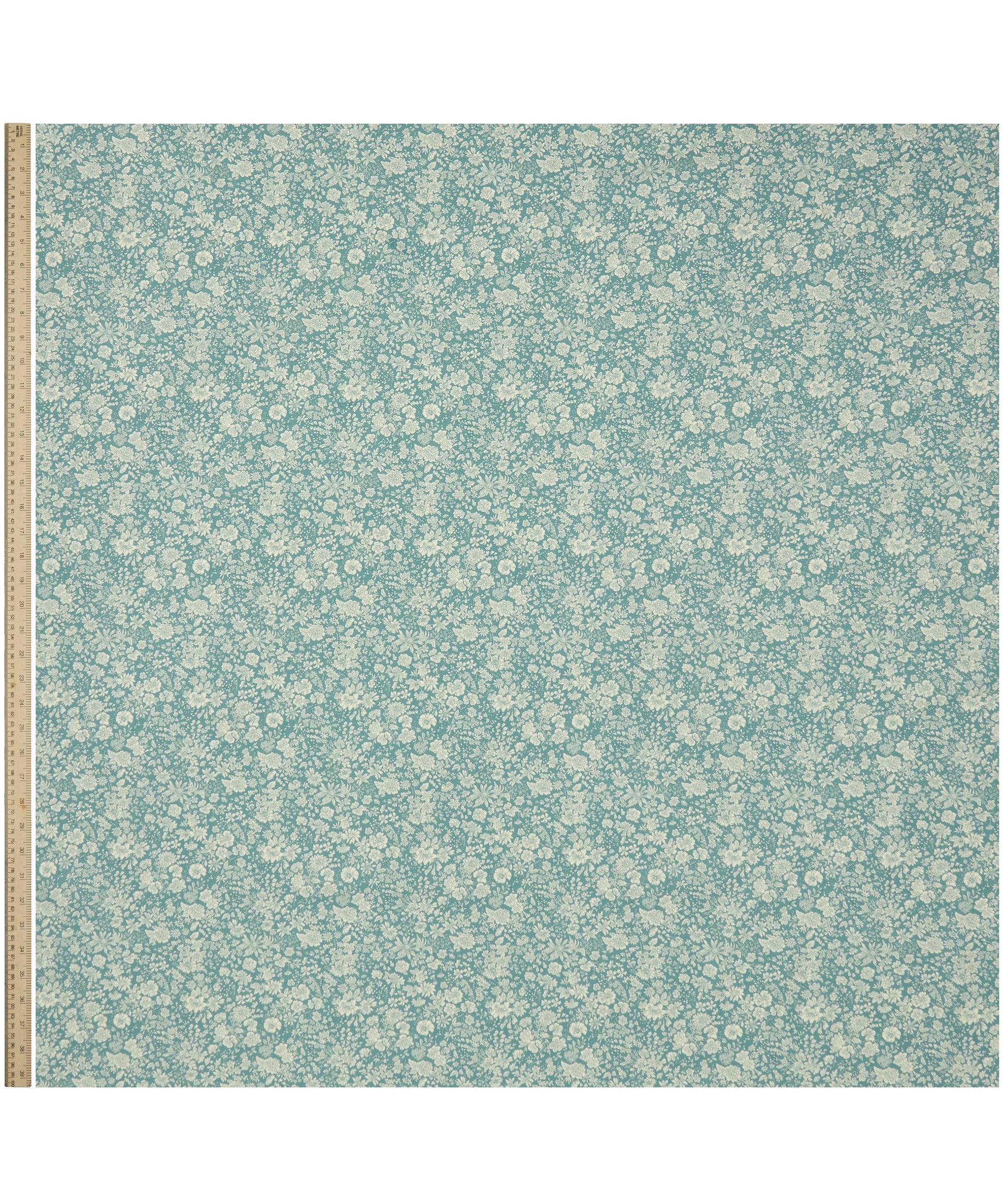 Olive Leaf Emily Belle Lasenby Quilting Cotton Fabric - Teal - Liberty