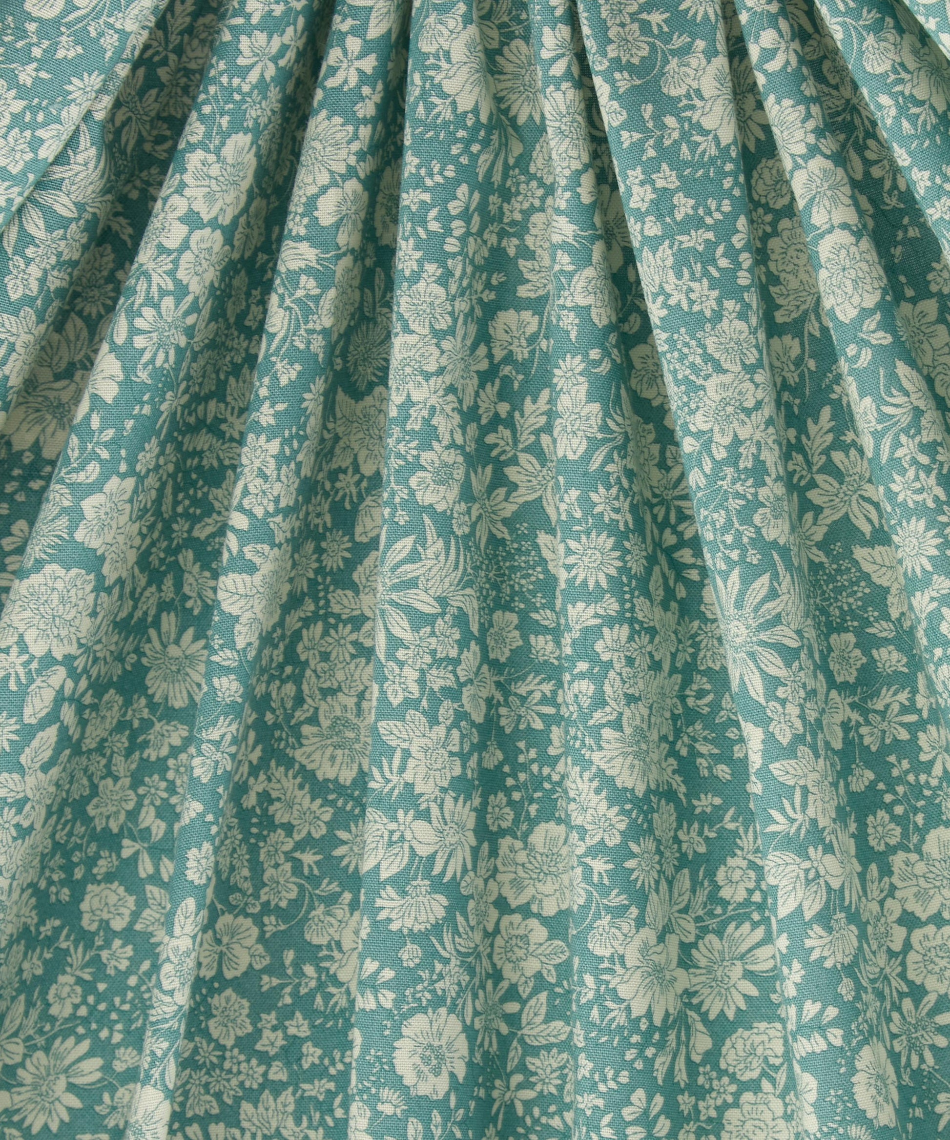 Olive Leaf Emily Belle Lasenby Quilting Cotton Fabric - Teal - Liberty