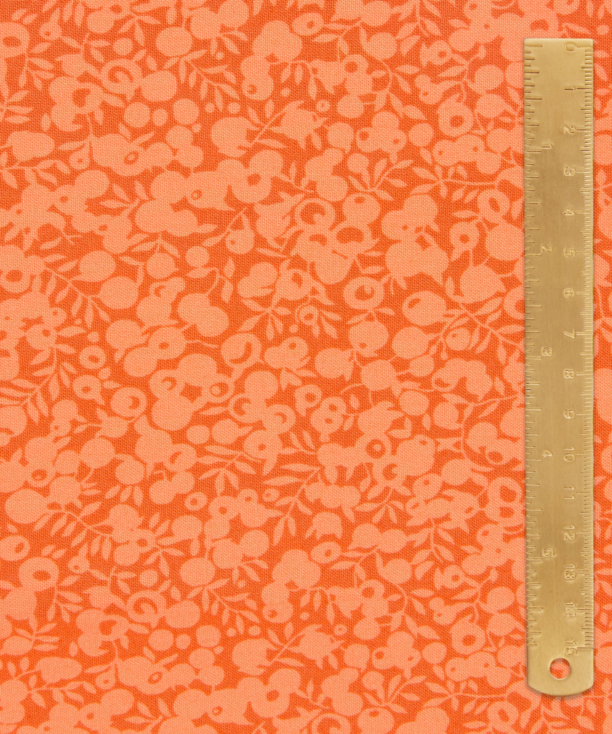 Marmalade Wiltshire Shadow Lasenby Quilting Cotton Fabric - Orange - Liberty