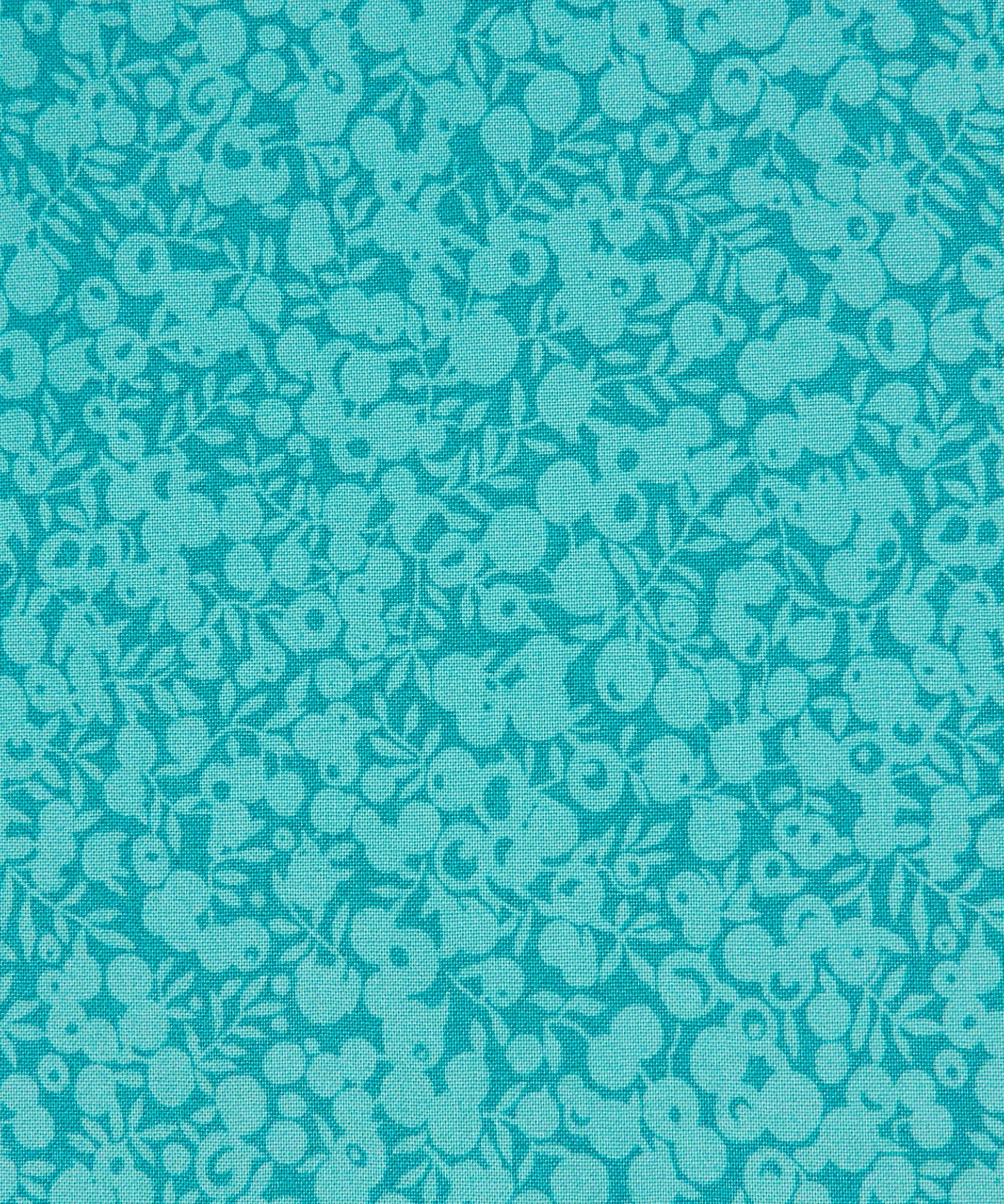 Turquoise Wiltshire Shadow Lasenby Quilting Cotton Fabric - Blue - Liberty
