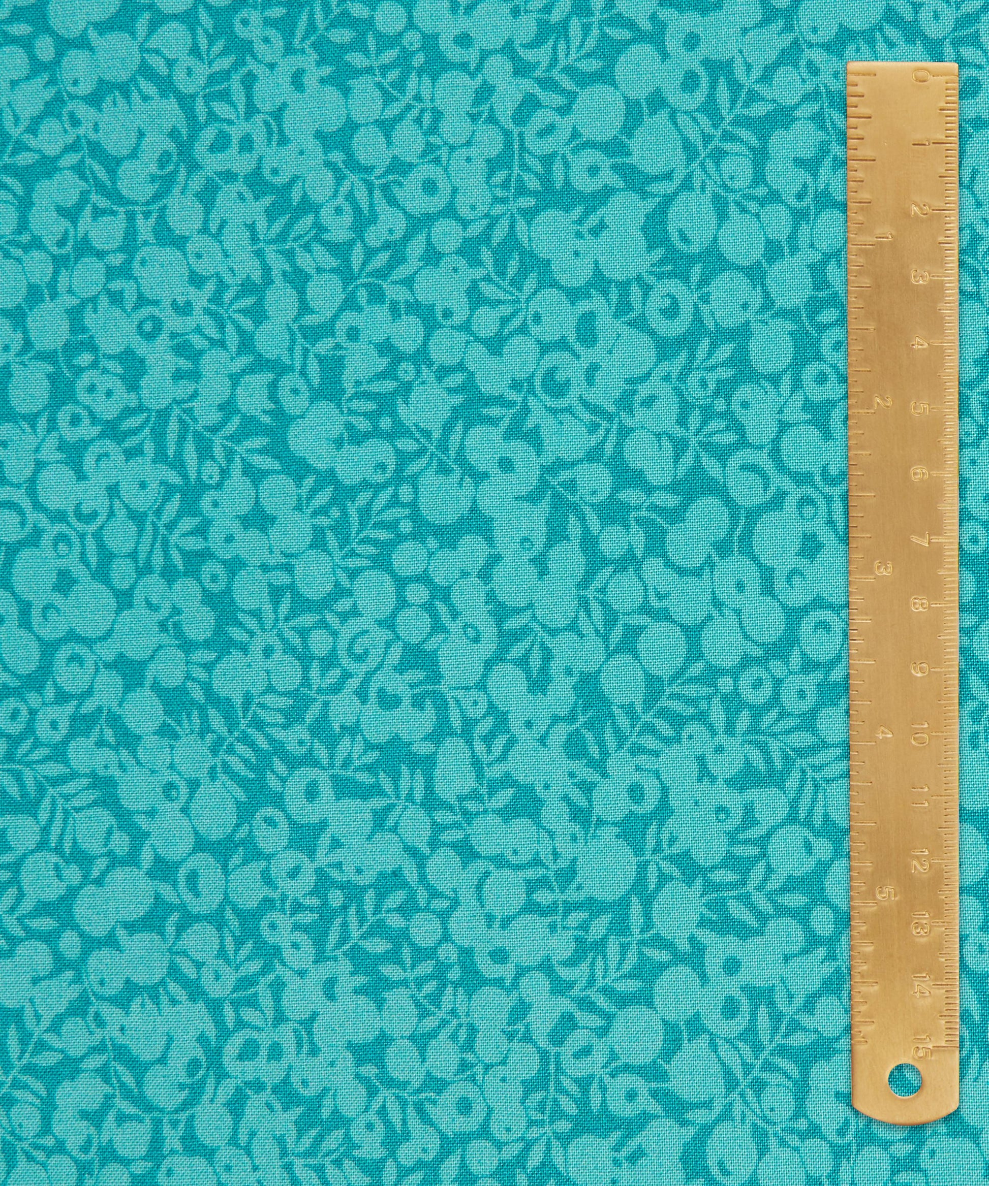 Turquoise Wiltshire Shadow Lasenby Quilting Cotton Fabric - Blue - Liberty