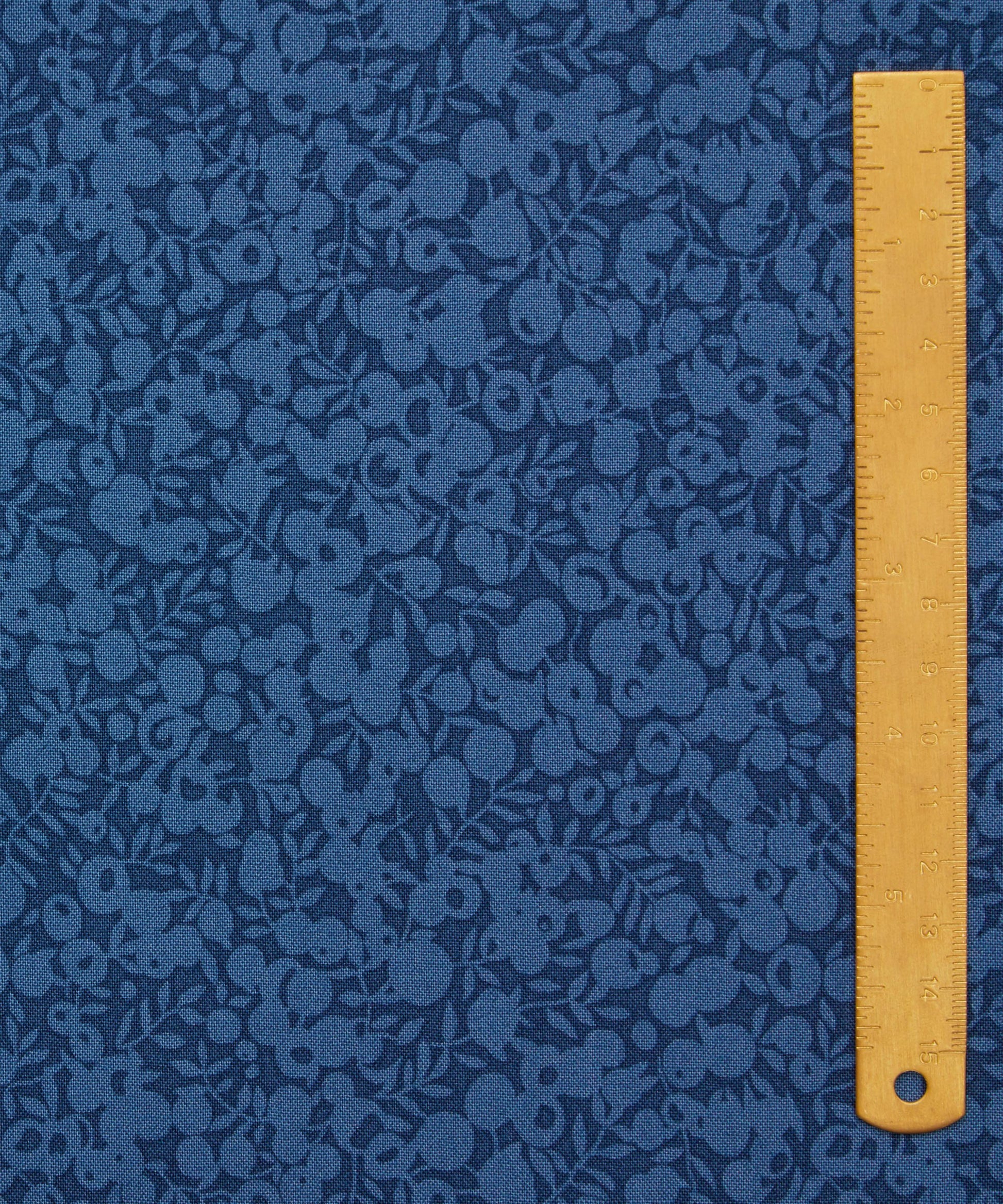 Nautical Blue Wiltshire Shadow Lasenby Quilting Cotton Fabric - Blue - Liberty