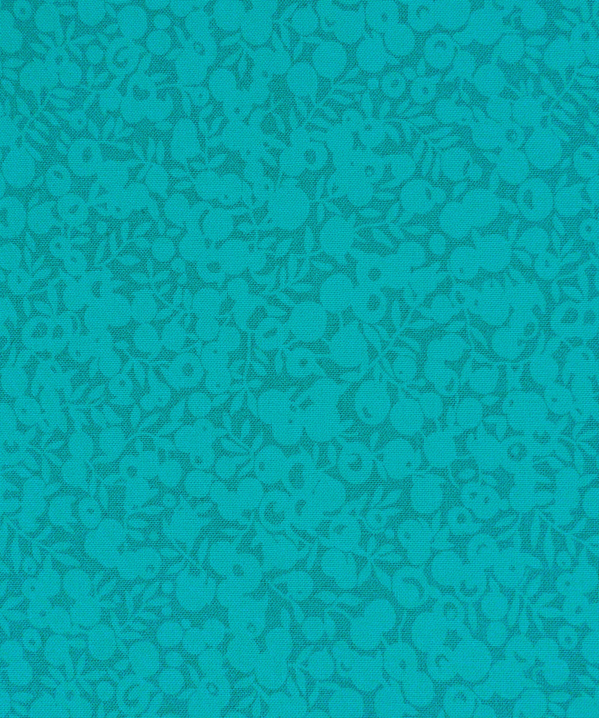 Peacock Feather Wiltshire Shadow Lasenby Quilting Cotton Fabric - Teal - Liberty