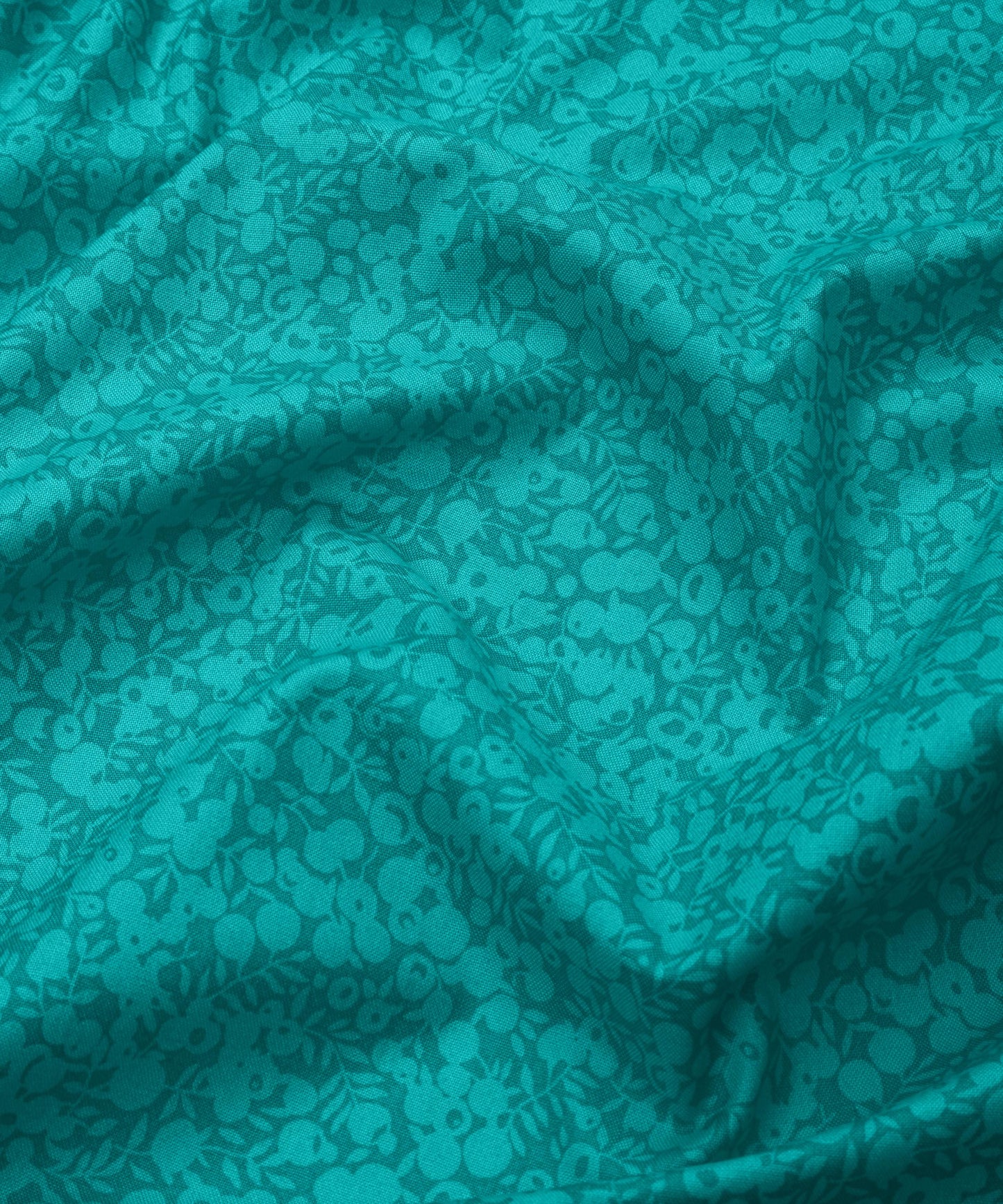 Peacock Feather Wiltshire Shadow Lasenby Quilting Cotton Fabric - Teal - Liberty