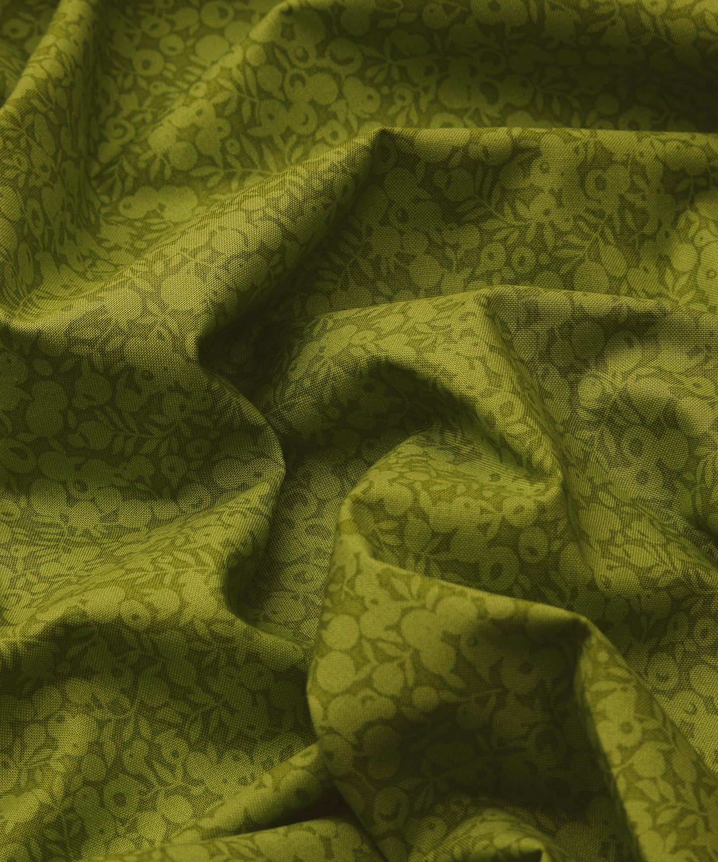 Olive Wiltshire Shadow Lasenby Quilting Cotton Fabric - Green - Liberty
