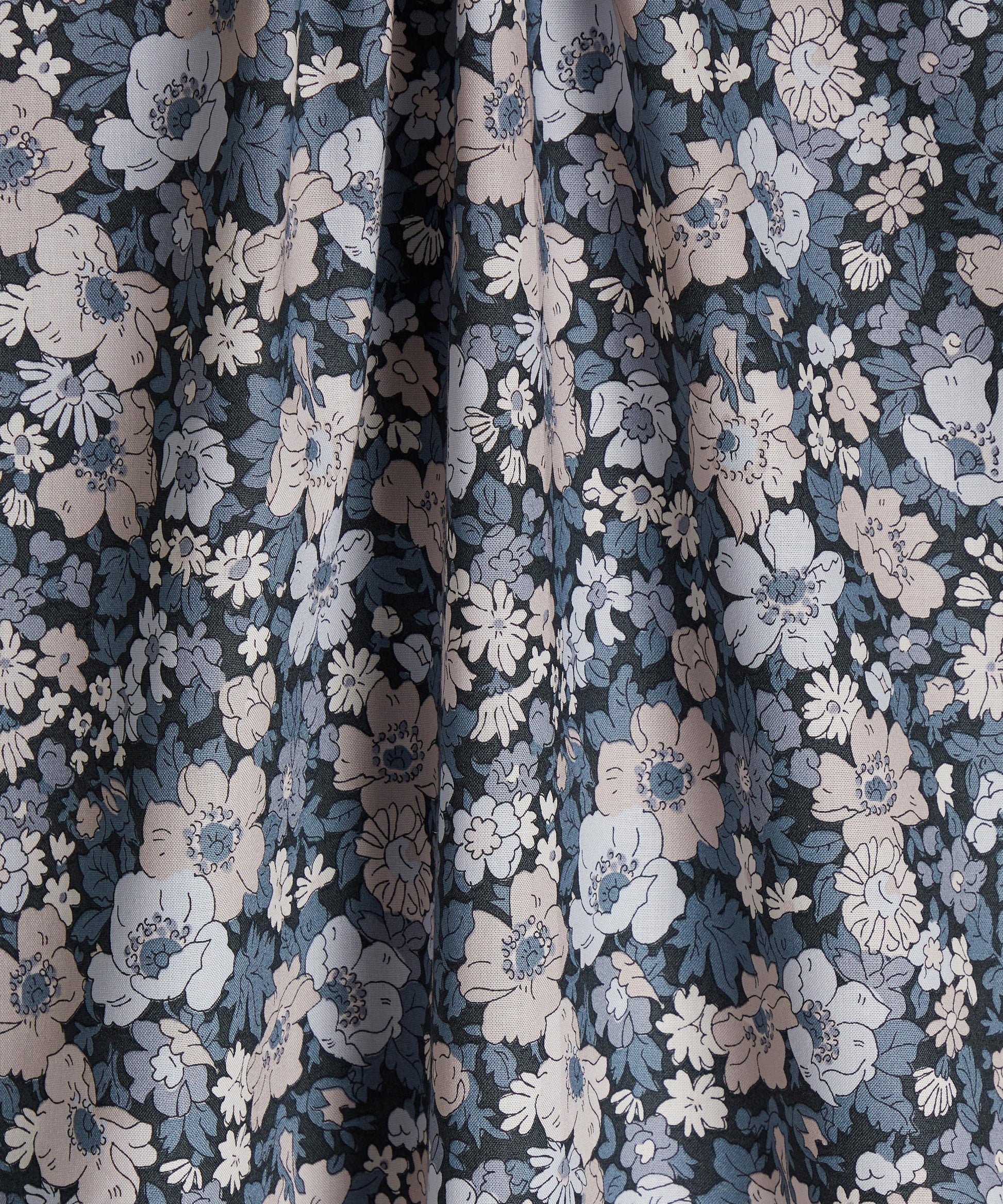 Cosmos Field Lasenby Quilting Cotton Fabric - Blue - Liberty