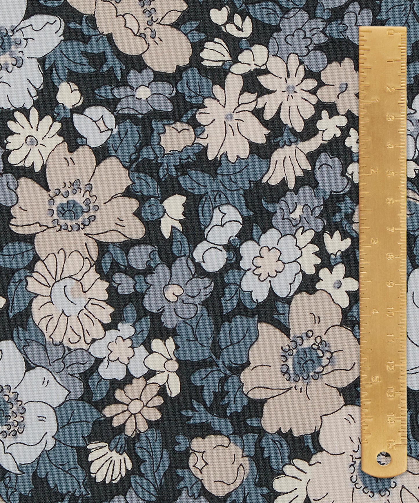 Cosmos Field Lasenby Quilting Cotton Fabric - Blue - Liberty