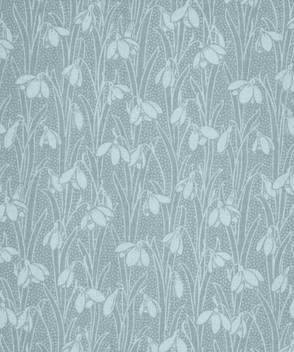 Polar Grey Snowdrop Spot Lasenby Quilting Cotton Fabric - Blue - Liberty