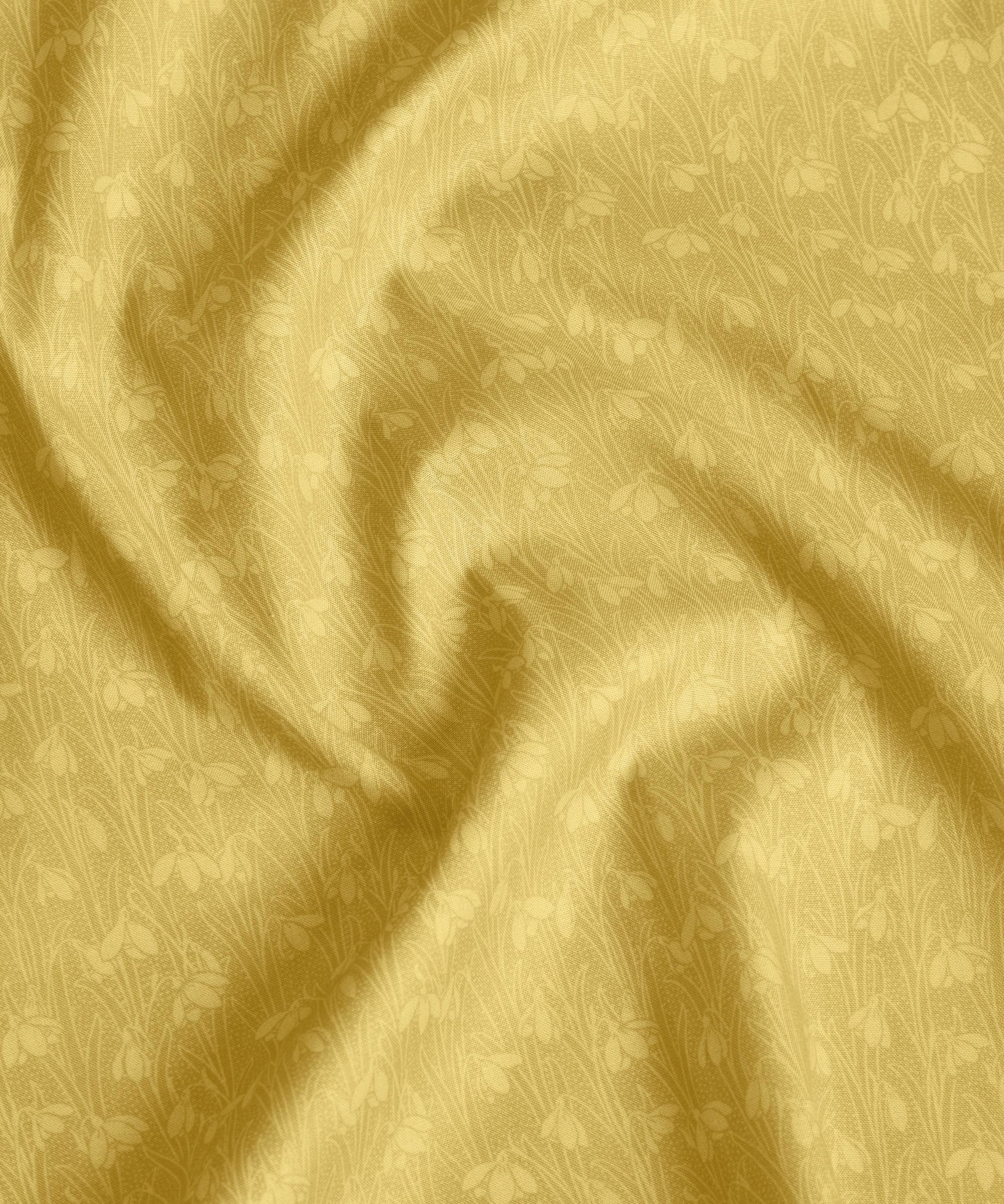 Beeswax Grey Snowdrop Spot Lasenby Quilting Cotton Fabric - Yellow - Liberty