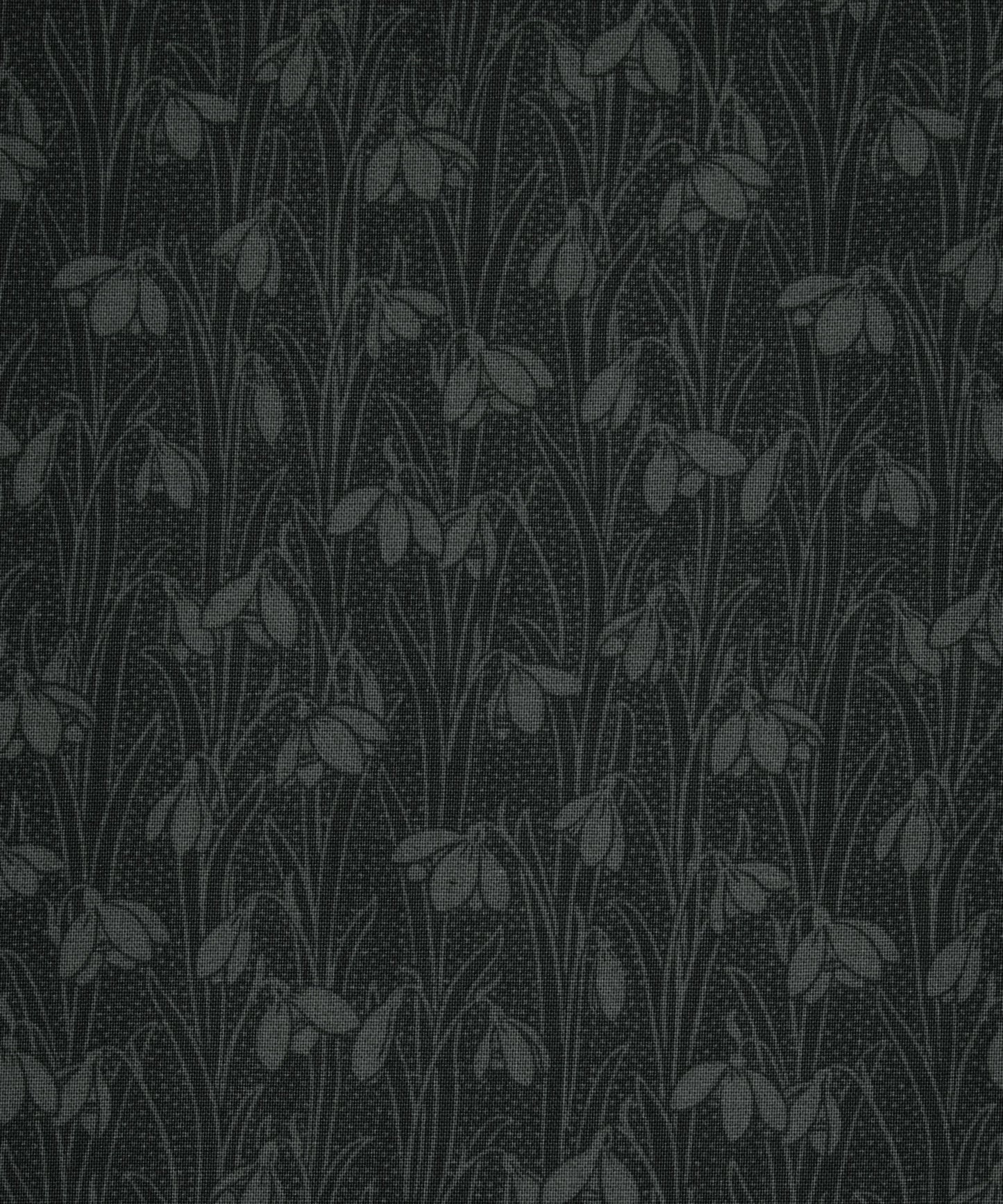 Slate Black Snowdrop Spot Lasenby Quilting Cotton Fabric - Black - Liberty