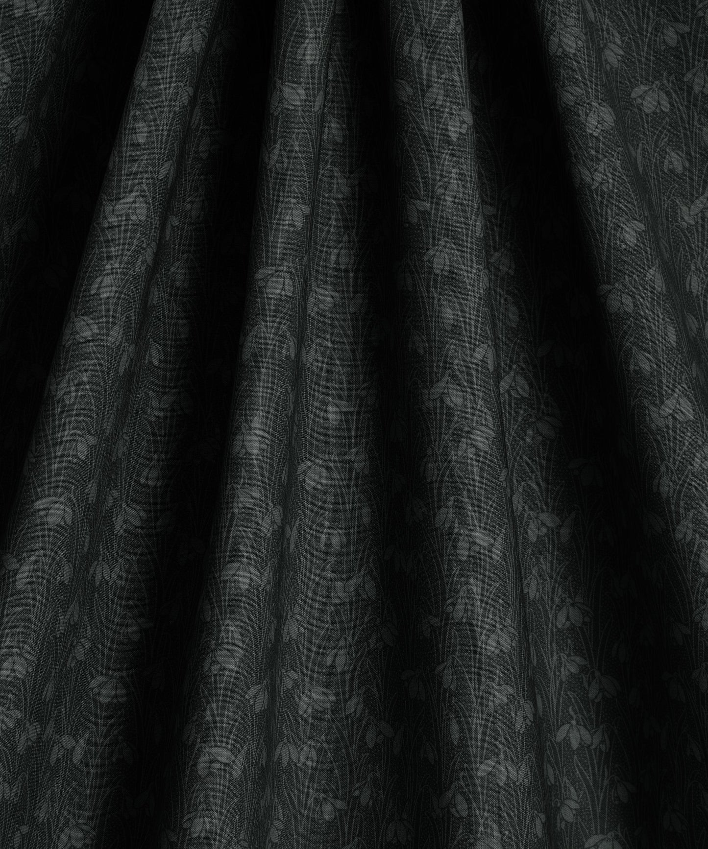Slate Black Snowdrop Spot Lasenby Quilting Cotton Fabric - Black - Liberty