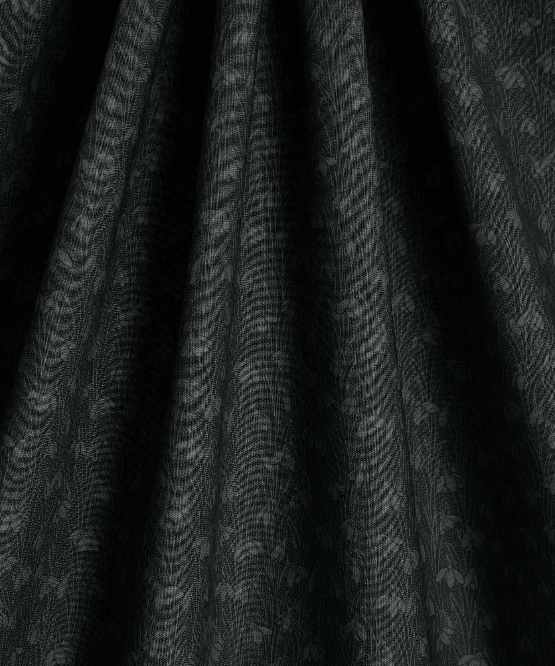 Slate Black Snowdrop Spot Lasenby Quilting Cotton Fabric - Black - Liberty