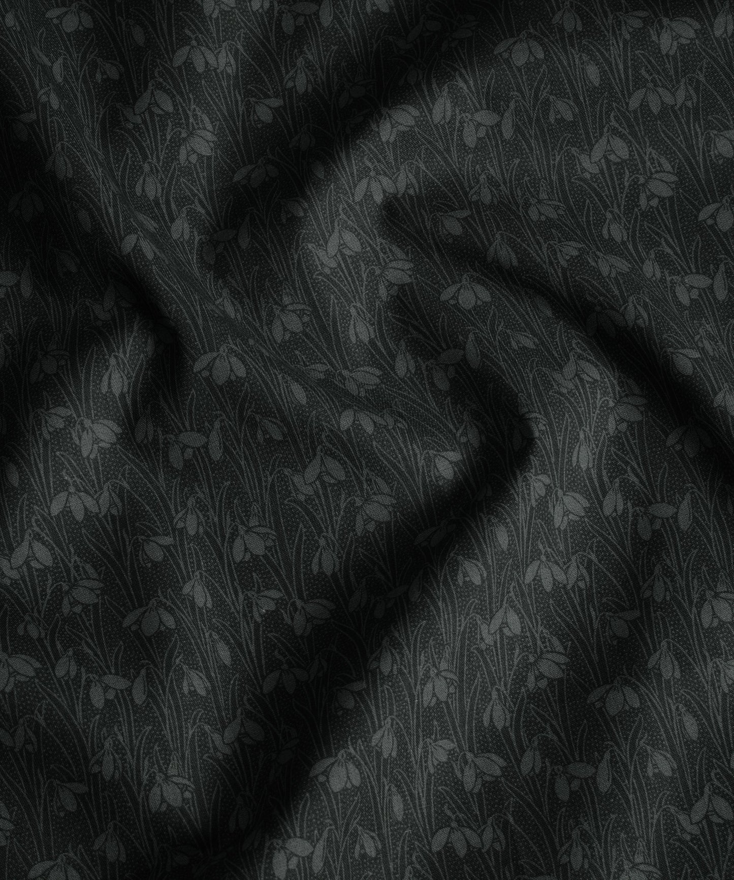 Slate Black Snowdrop Spot Lasenby Quilting Cotton Fabric - Black - Liberty