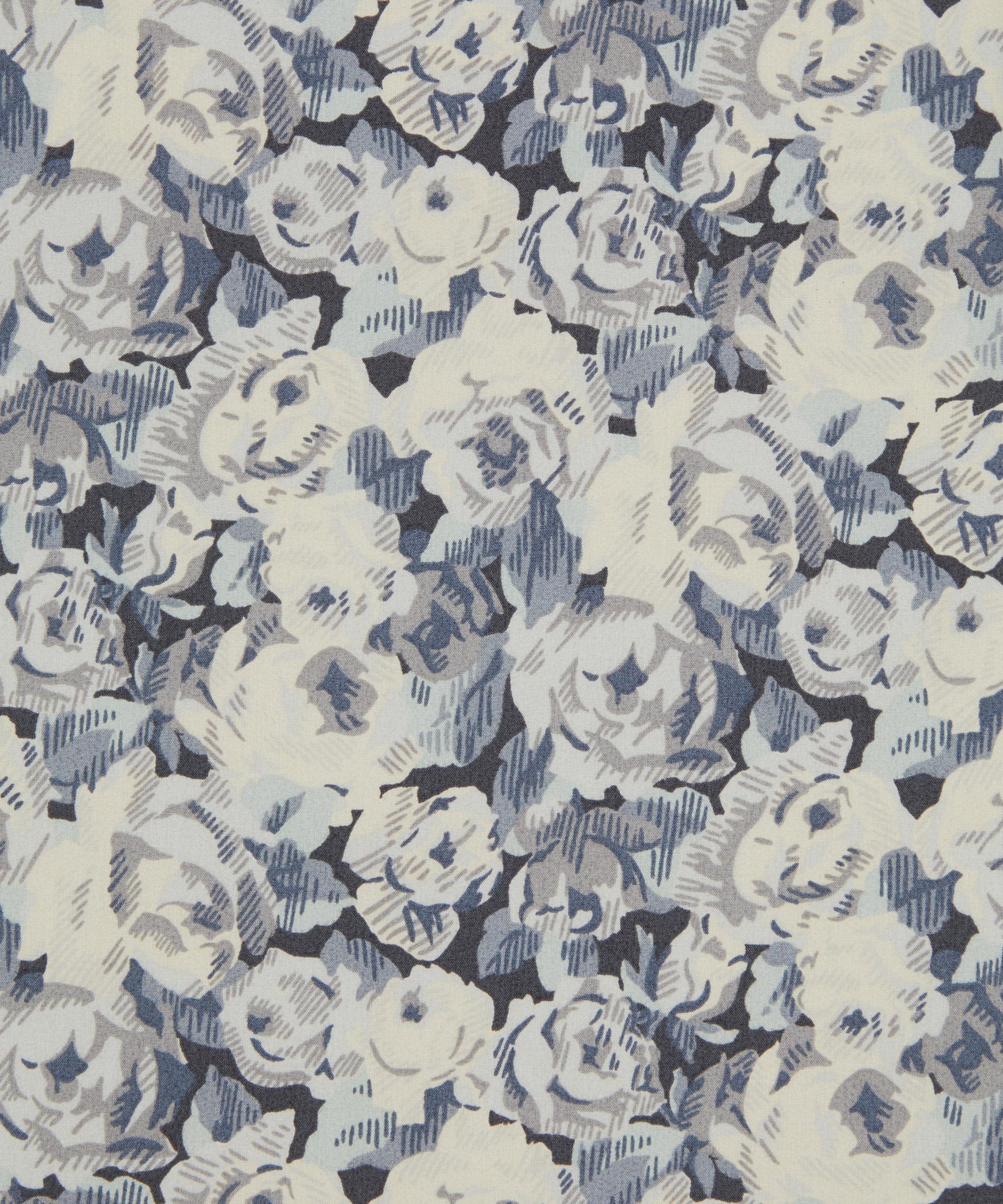 Roman Rose Cotton Poplin Fabric - Blue - Liberty
