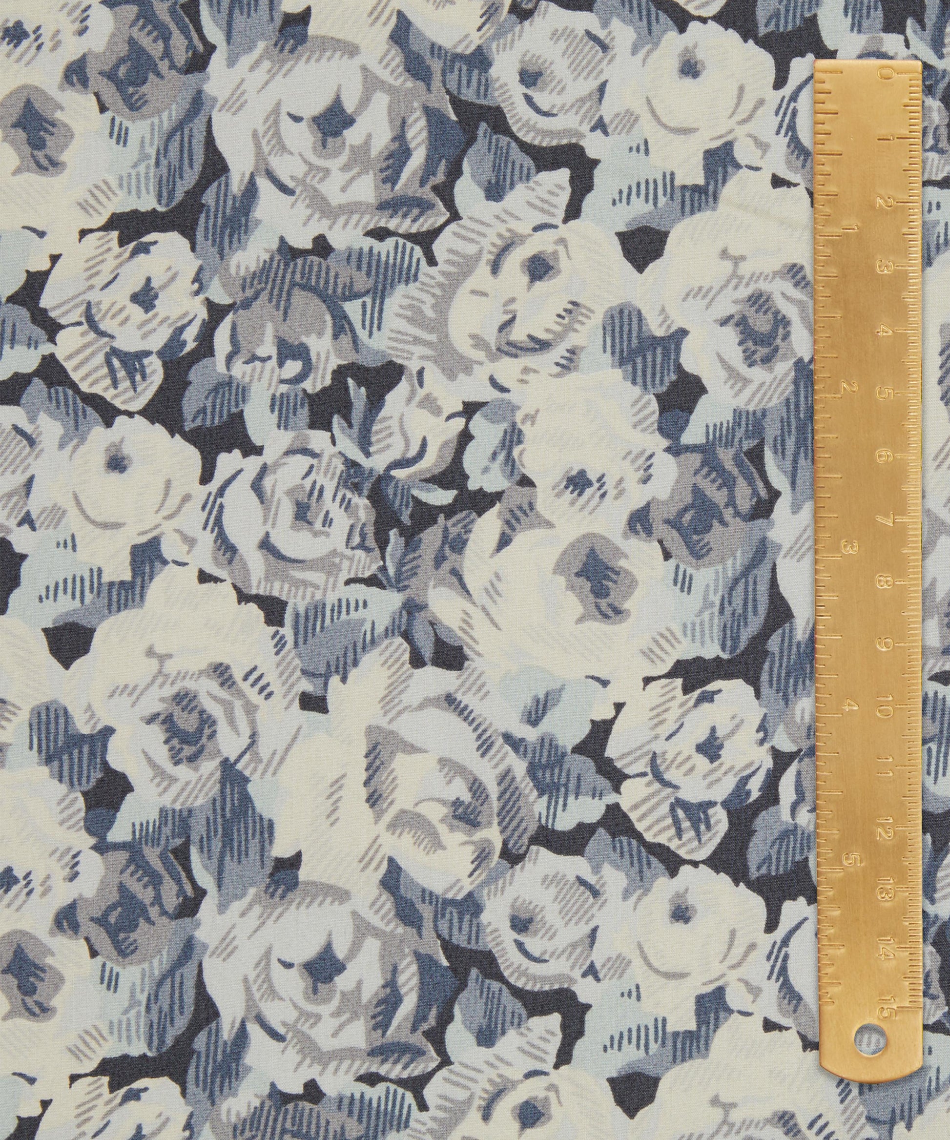 Roman Rose Cotton Poplin Fabric - Blue - Liberty