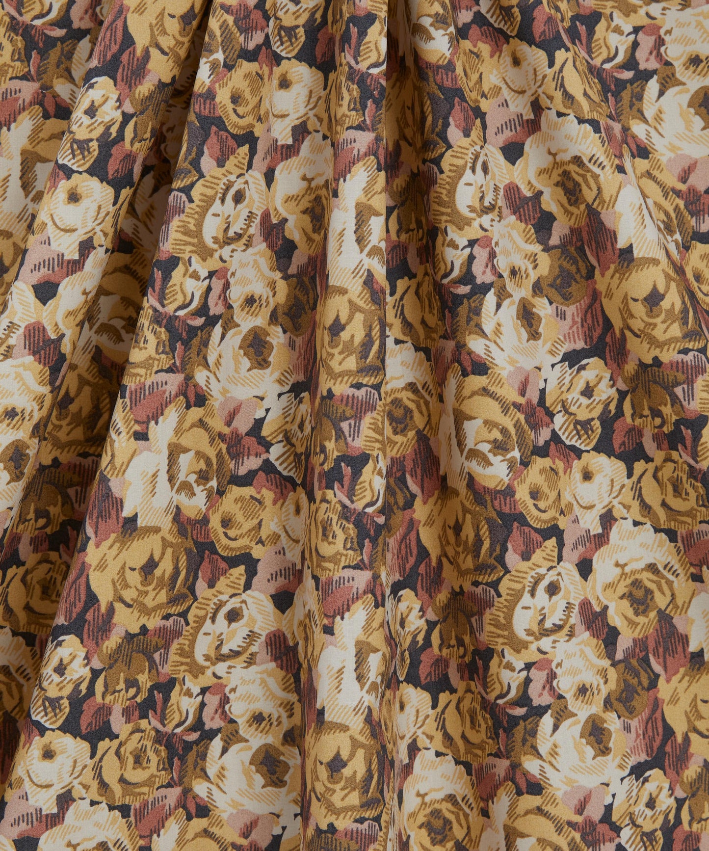 Roman Rose Cotton Poplin Fabric - Sand - Liberty