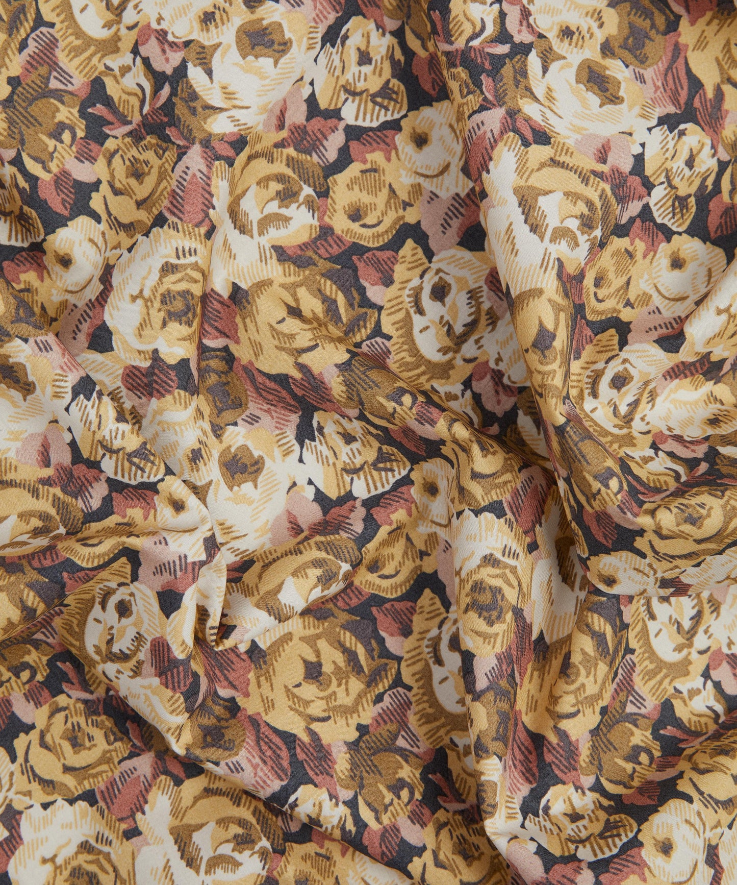 Roman Rose Cotton Poplin Fabric - Sand - Liberty