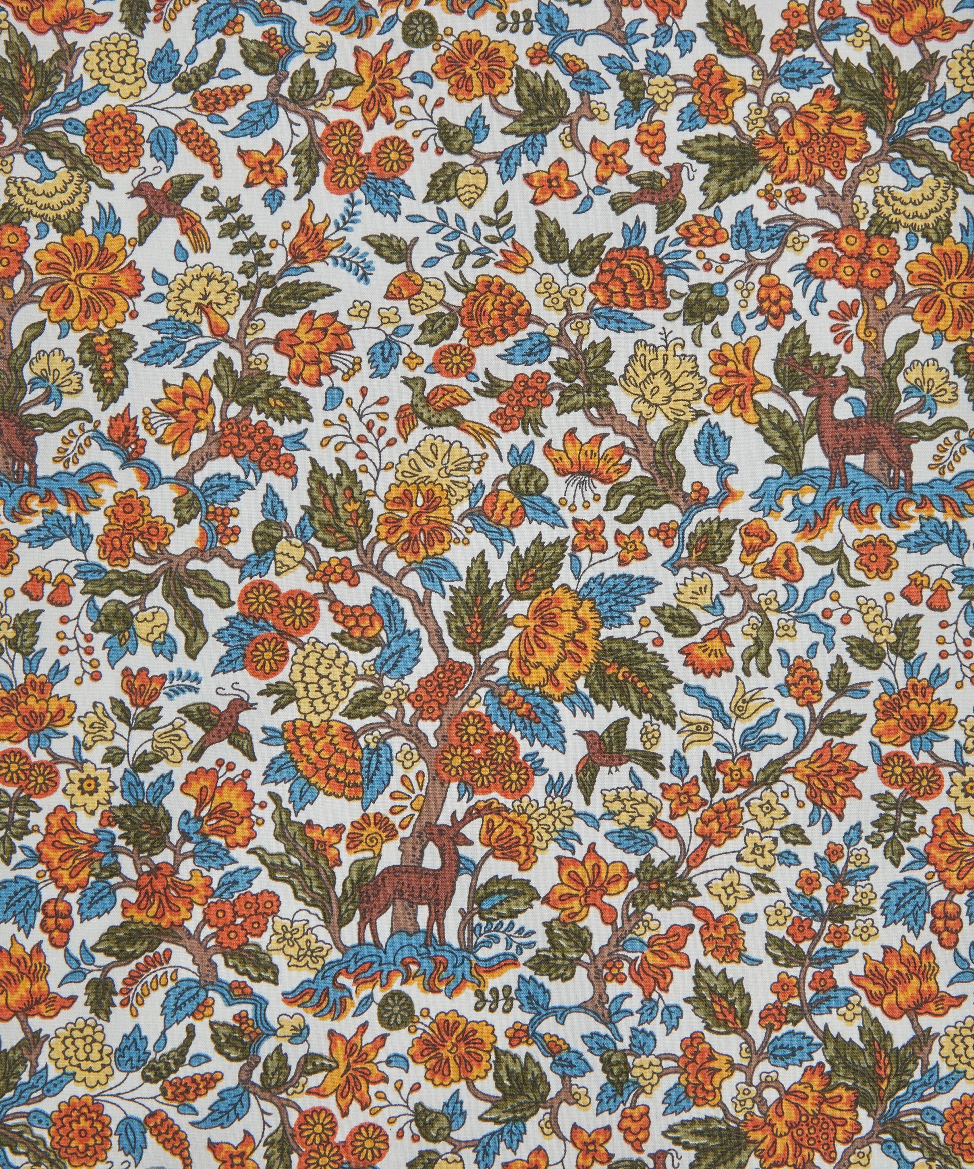 Salters Forest Cotton Poplin Fabric - Orange - Liberty