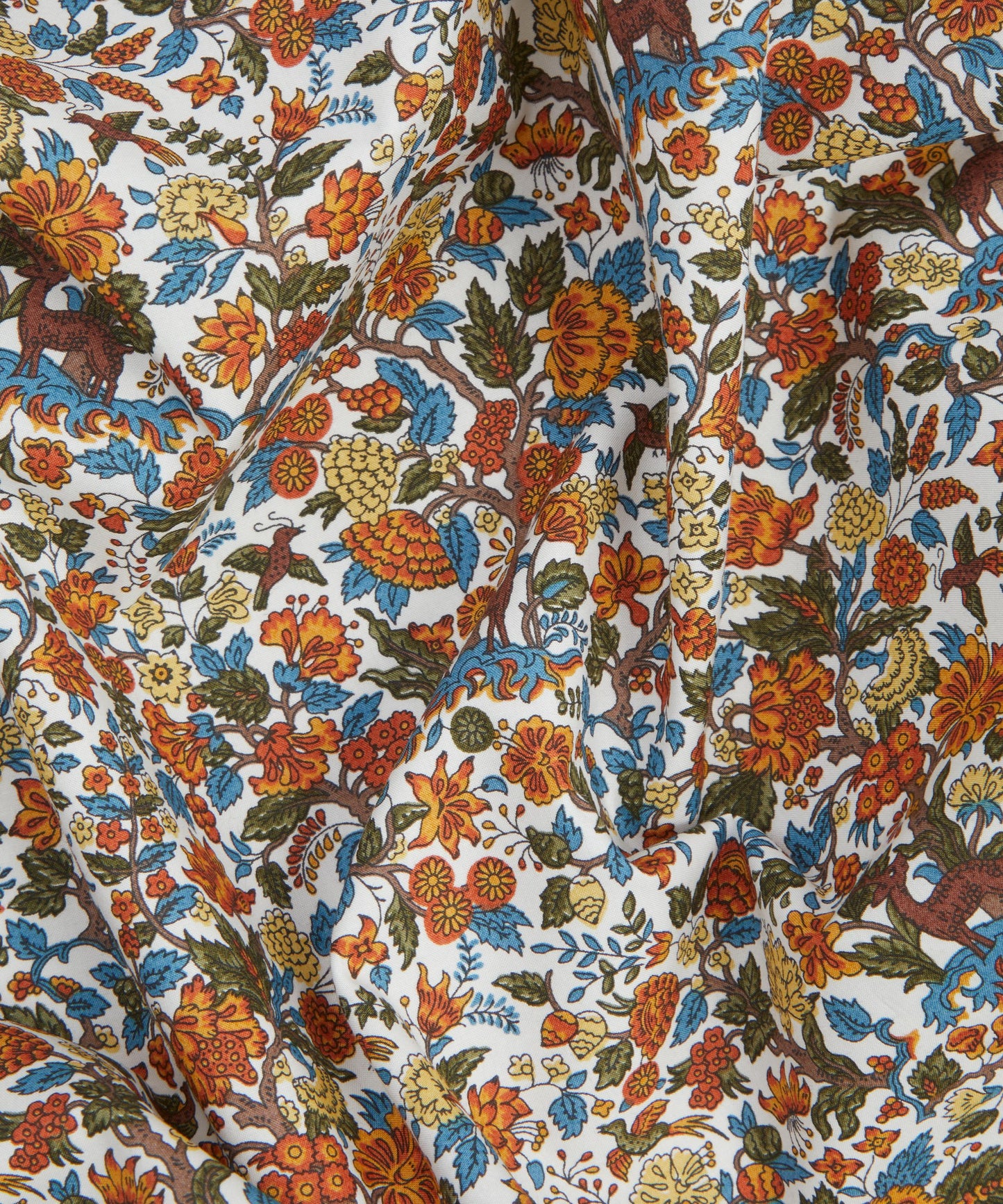 Salters Forest Cotton Poplin Fabric - Orange - Liberty