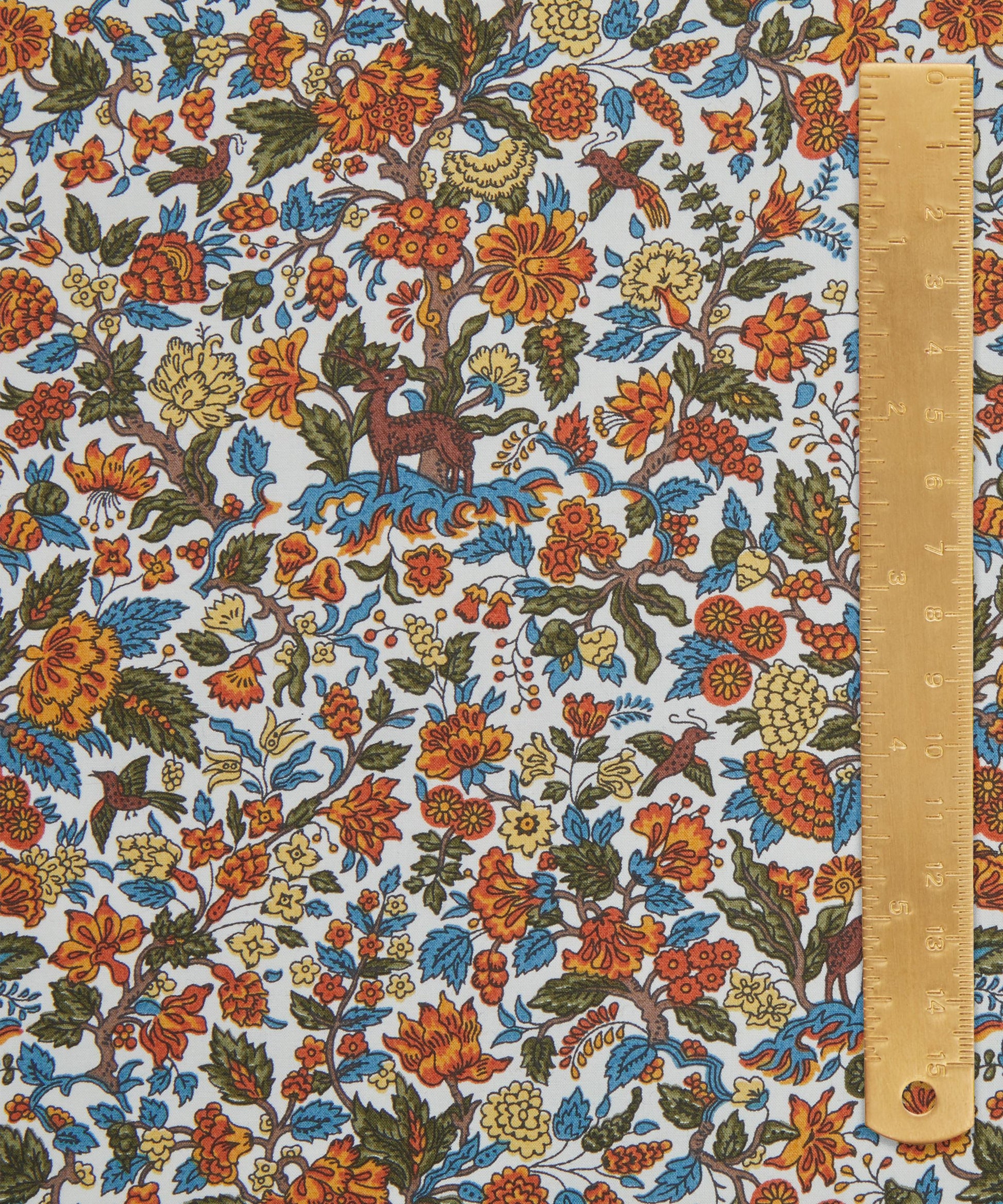 Salters Forest Cotton Poplin Fabric - Orange - Liberty