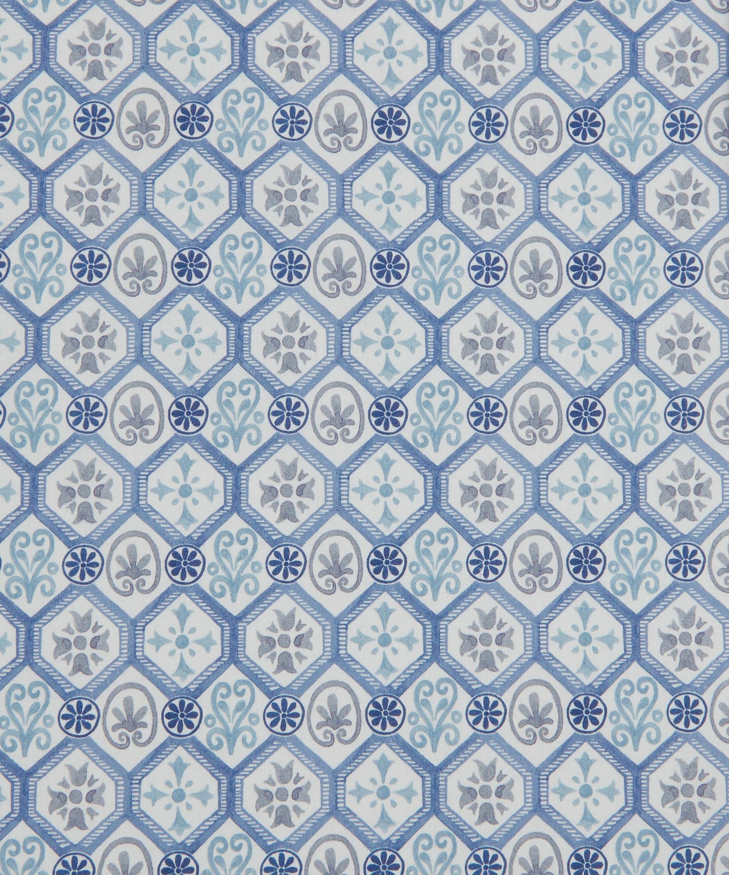 Tristan Rollo Cotton Poplin Fabric - Blue - Liberty