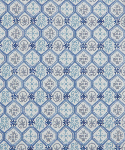 Tristan Rollo Cotton Poplin Fabric - Blue - Liberty