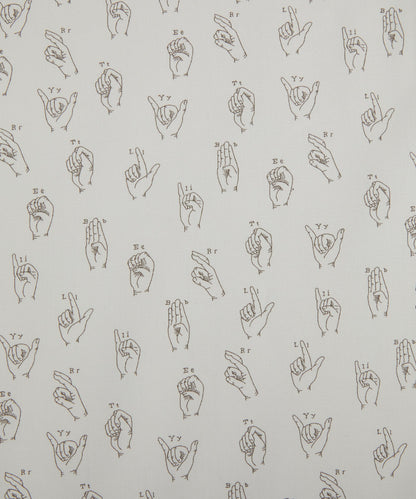 Signs of Liberty Cotton Poplin Fabric - Gray - Liberty