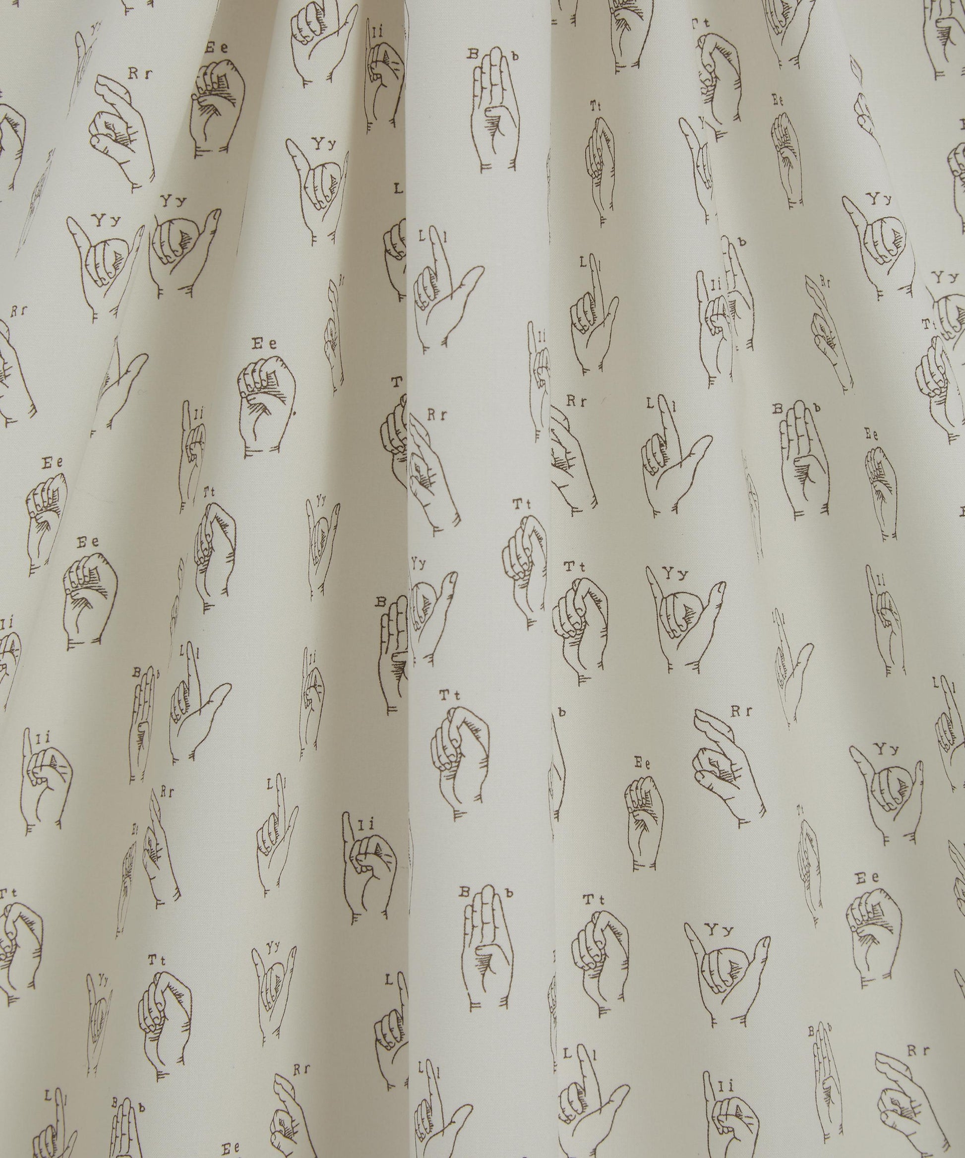 Signs of Liberty Cotton Poplin Fabric - Gray - Liberty