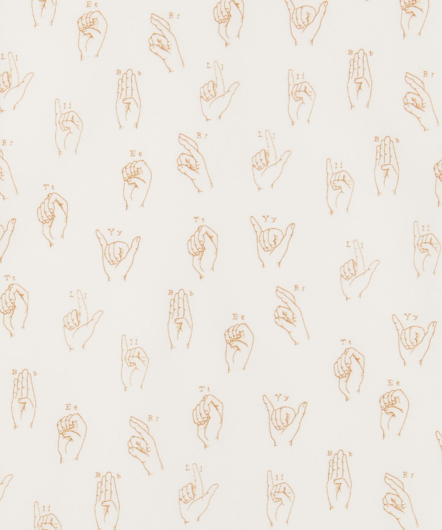 Signs of Liberty Cotton Poplin Fabric - Cream - Liberty