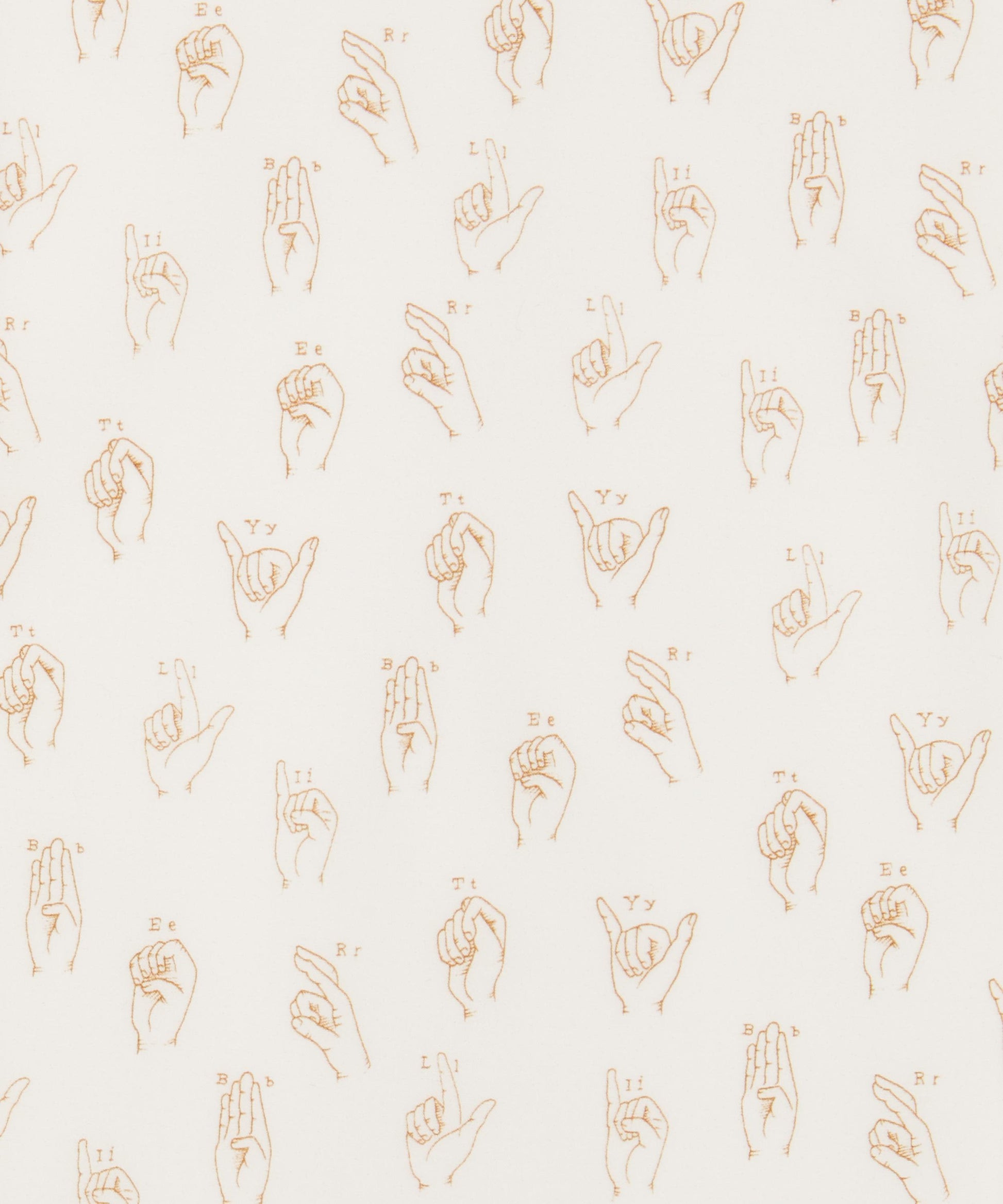 Signs of Liberty Cotton Poplin Fabric - Cream - Liberty