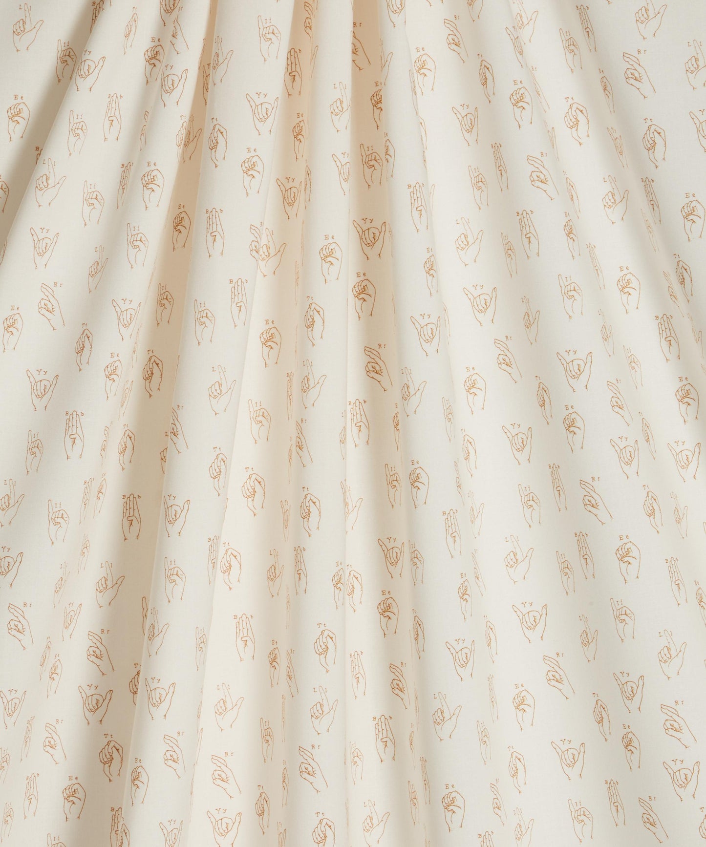Signs of Liberty Cotton Poplin Fabric - Cream - Liberty