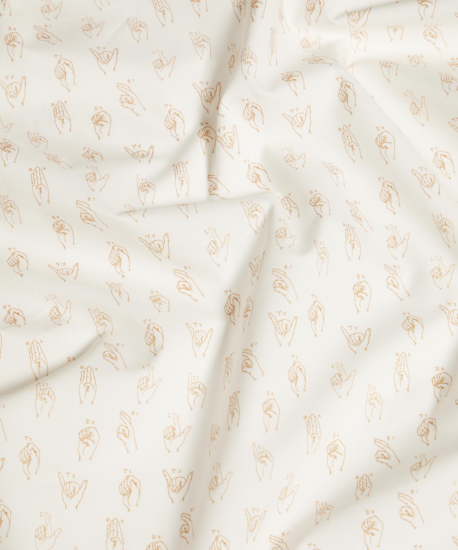 Signs of Liberty Cotton Poplin Fabric - Cream - Liberty