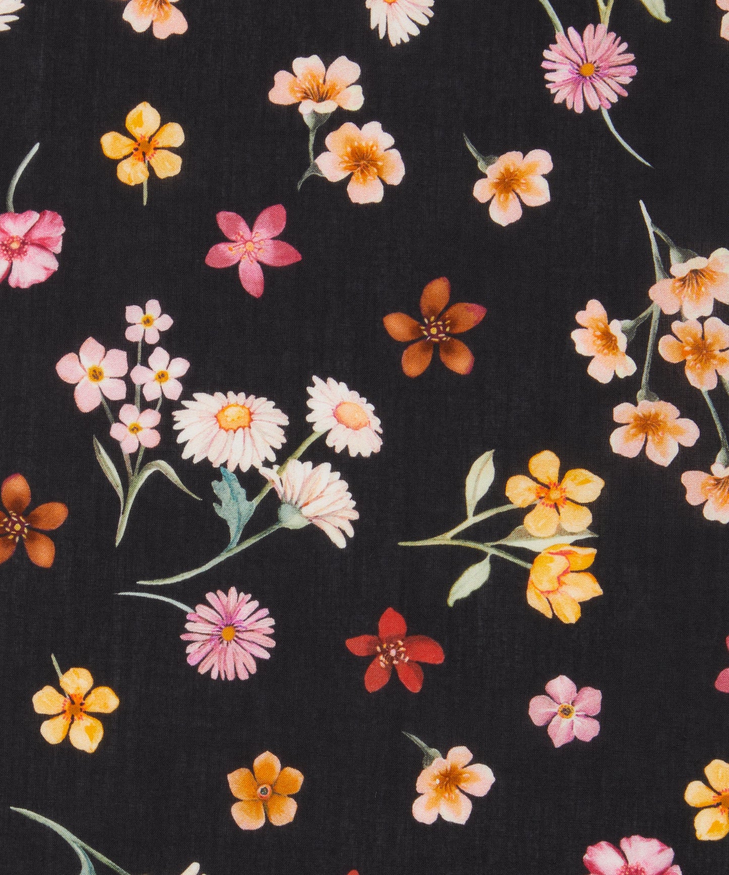 Flora Primavera Tana Lawn™ Cotton Fabric - Black - Liberty