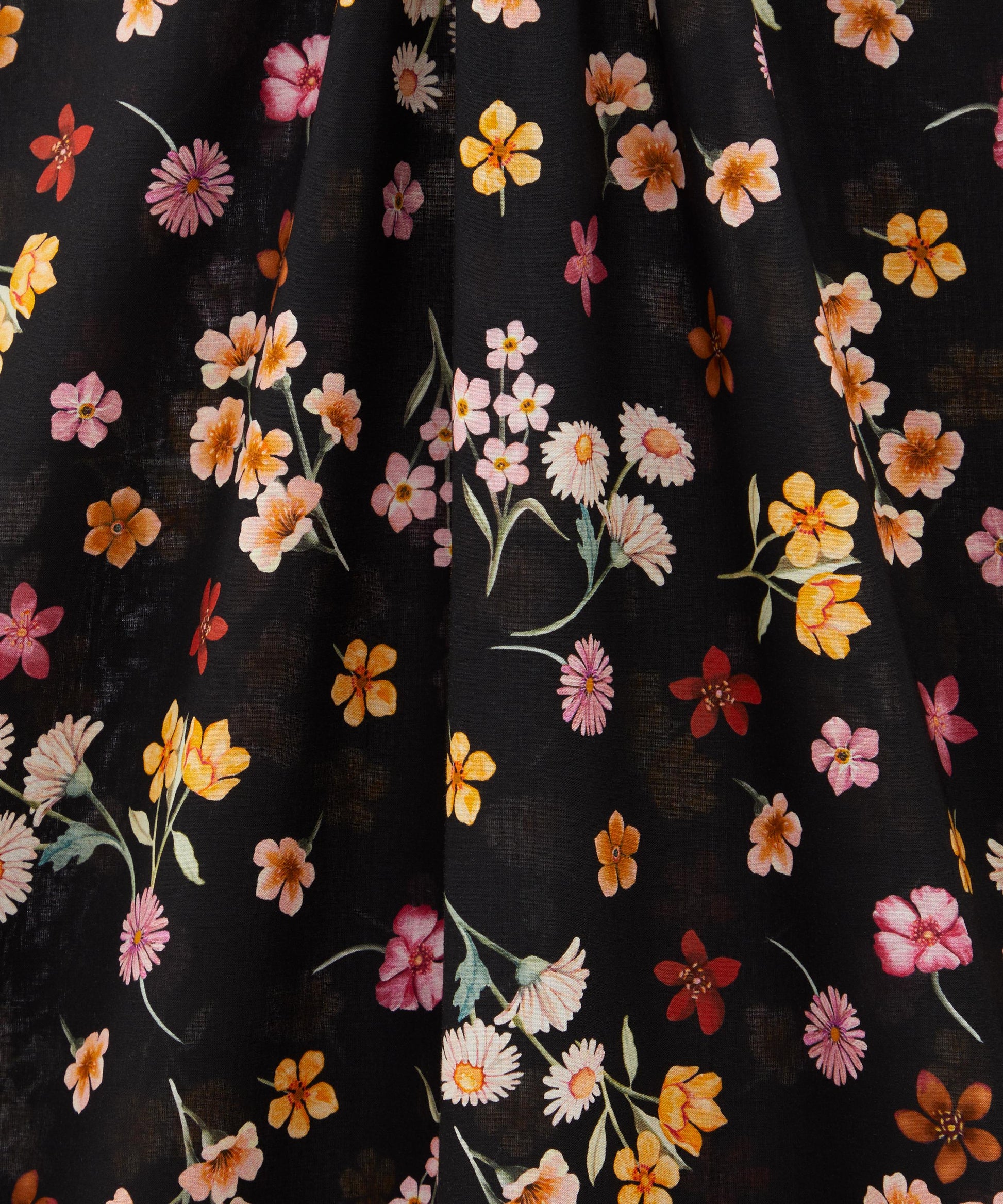 Flora Primavera Tana Lawn™ Cotton Fabric - Black - Liberty
