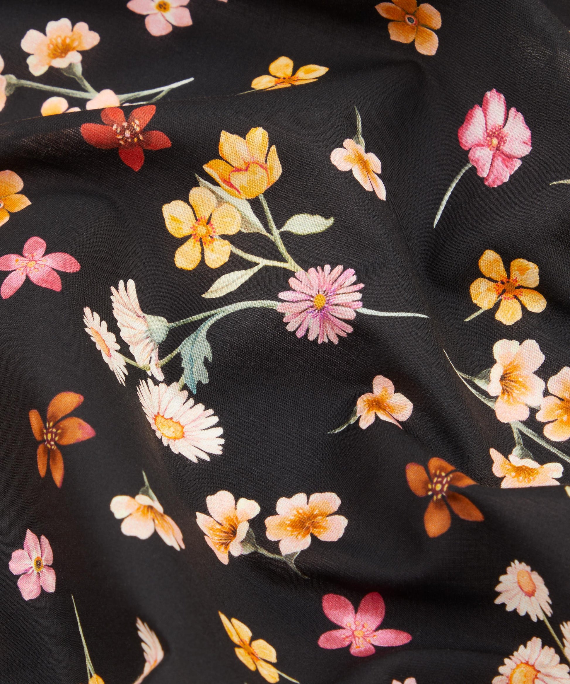 Flora Primavera Tana Lawn™ Cotton Fabric - Black - Liberty