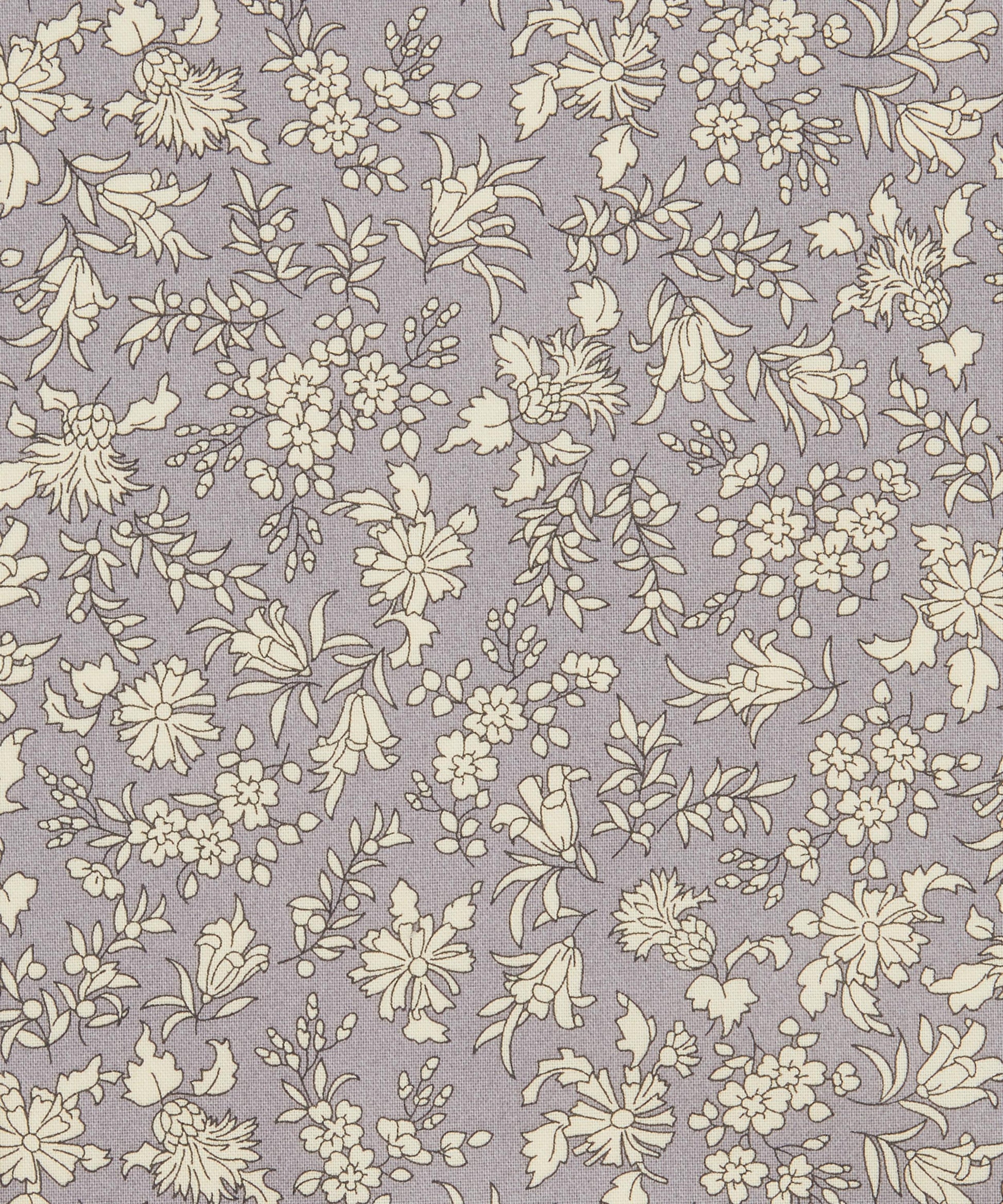 Rustling Leaves Lasenby Quilting Cotton Fabric - Gray - Liberty