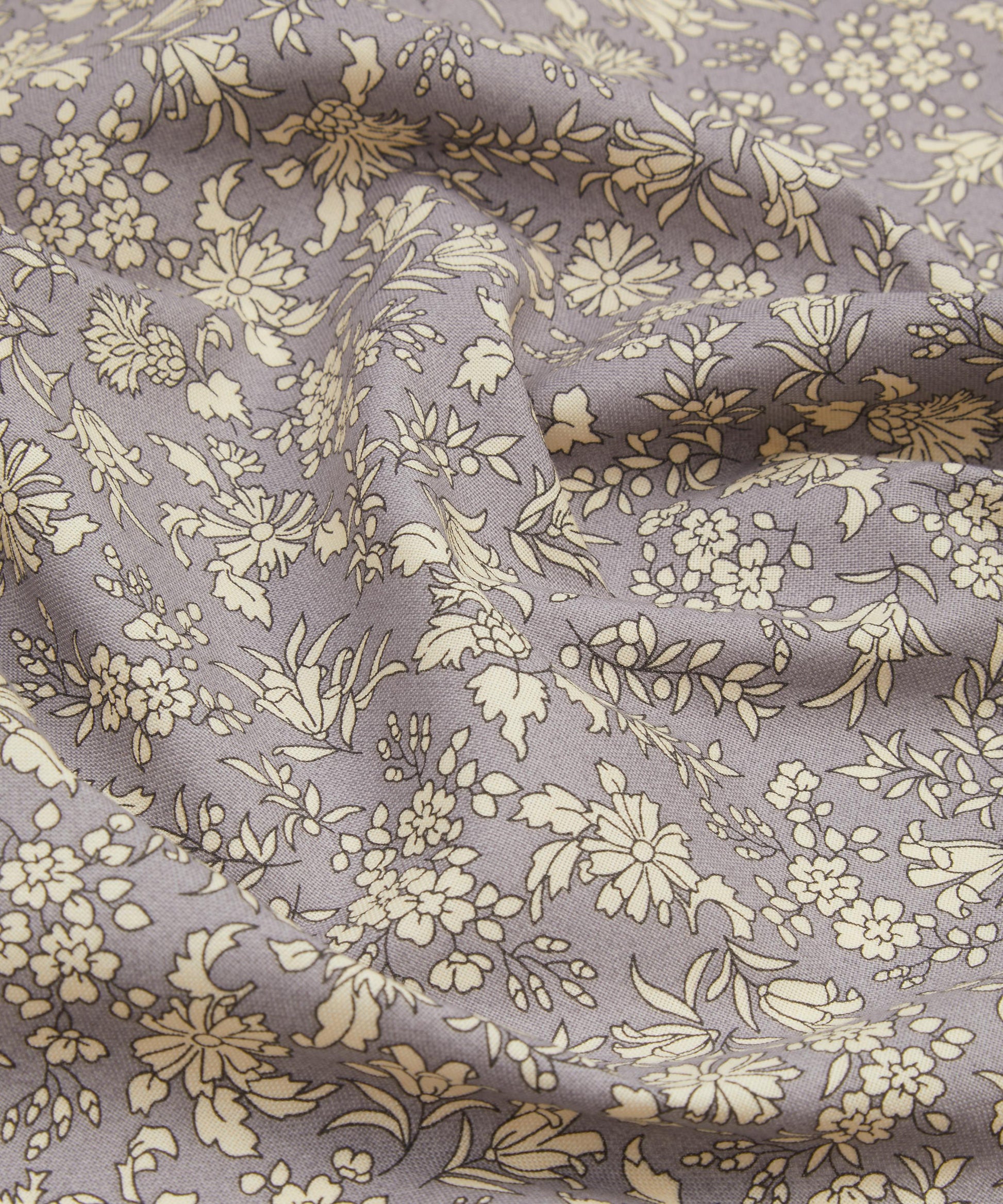 Rustling Leaves Lasenby Quilting Cotton Fabric - Gray - Liberty
