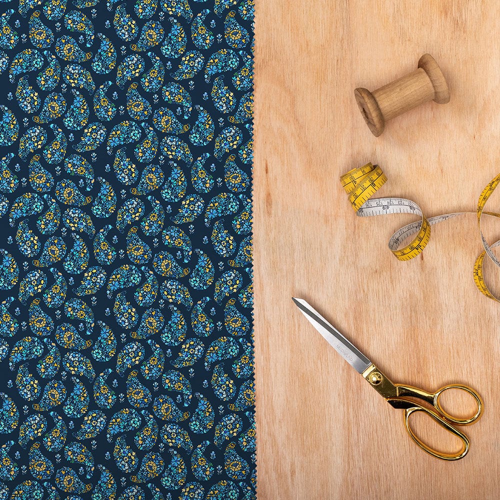 Rafiya Ocean Navy Lomond Pima Lawn Cotton - Dress Fabric