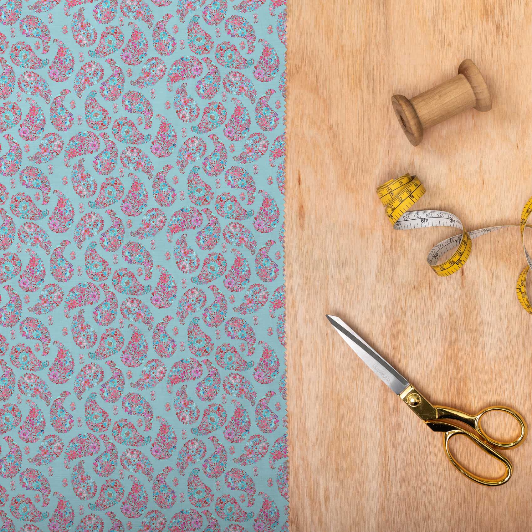 Rafiya Ruby Kingfisher Lomond Pima Lawn Cotton - Dress Fabric