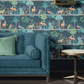 Exotic Fresco Wallpaper - Teal - The Graduate Collection