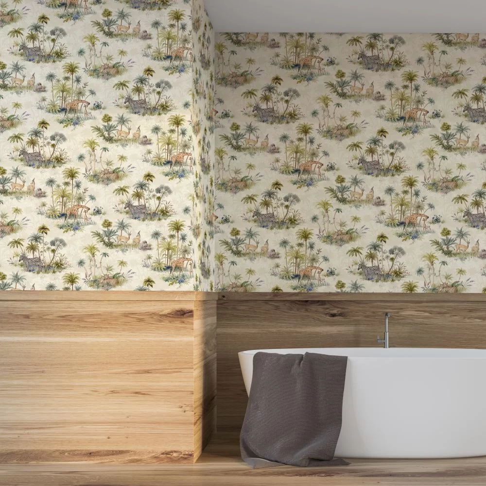 On Safari Wallpaper - Beige - The Graduate Collection