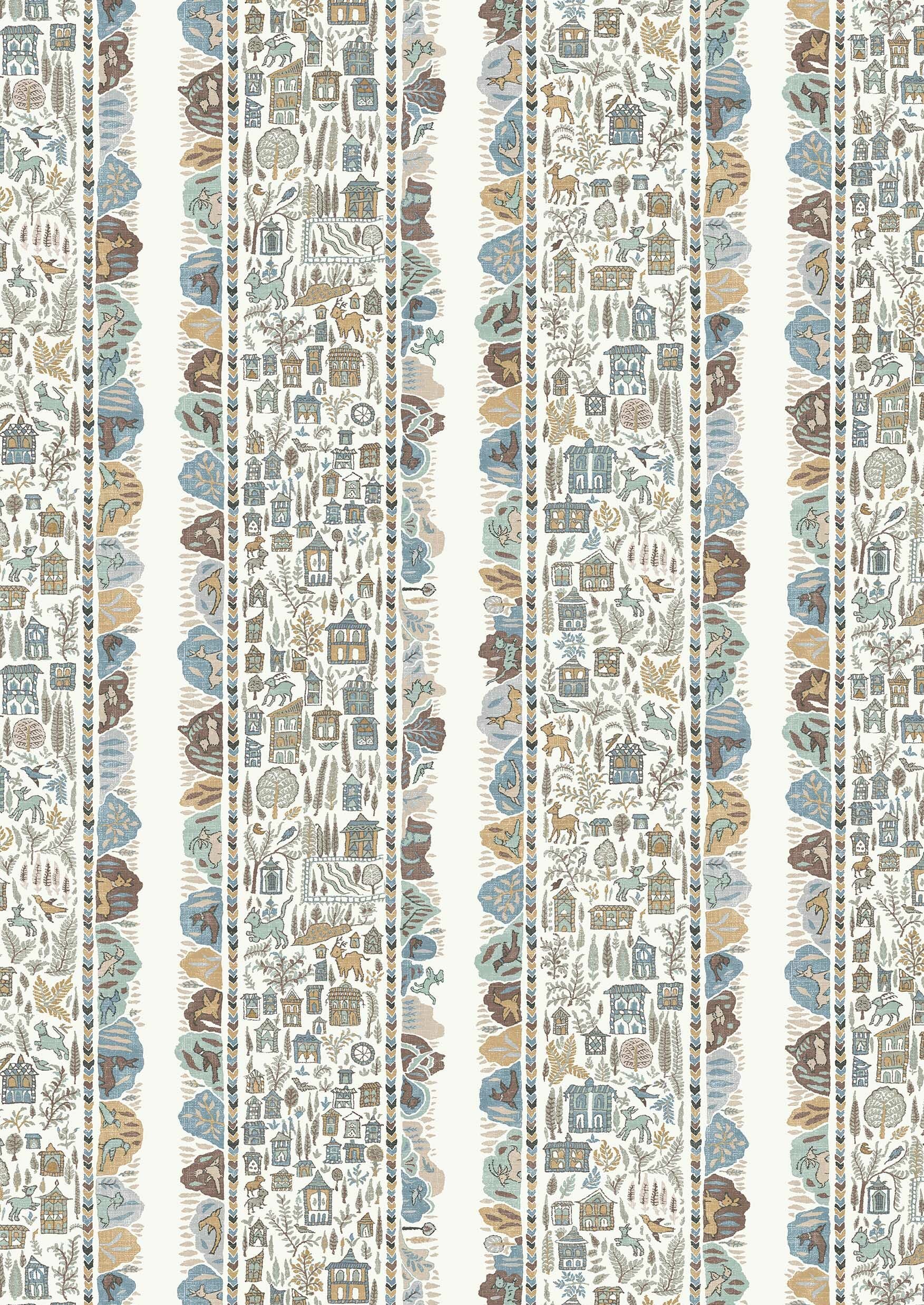 Ravi Ribbon Wallpaper - Aqua Vita - Lewis & Wood