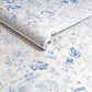 Romantic Rose Wallpaper - Blue - Shabby Chic